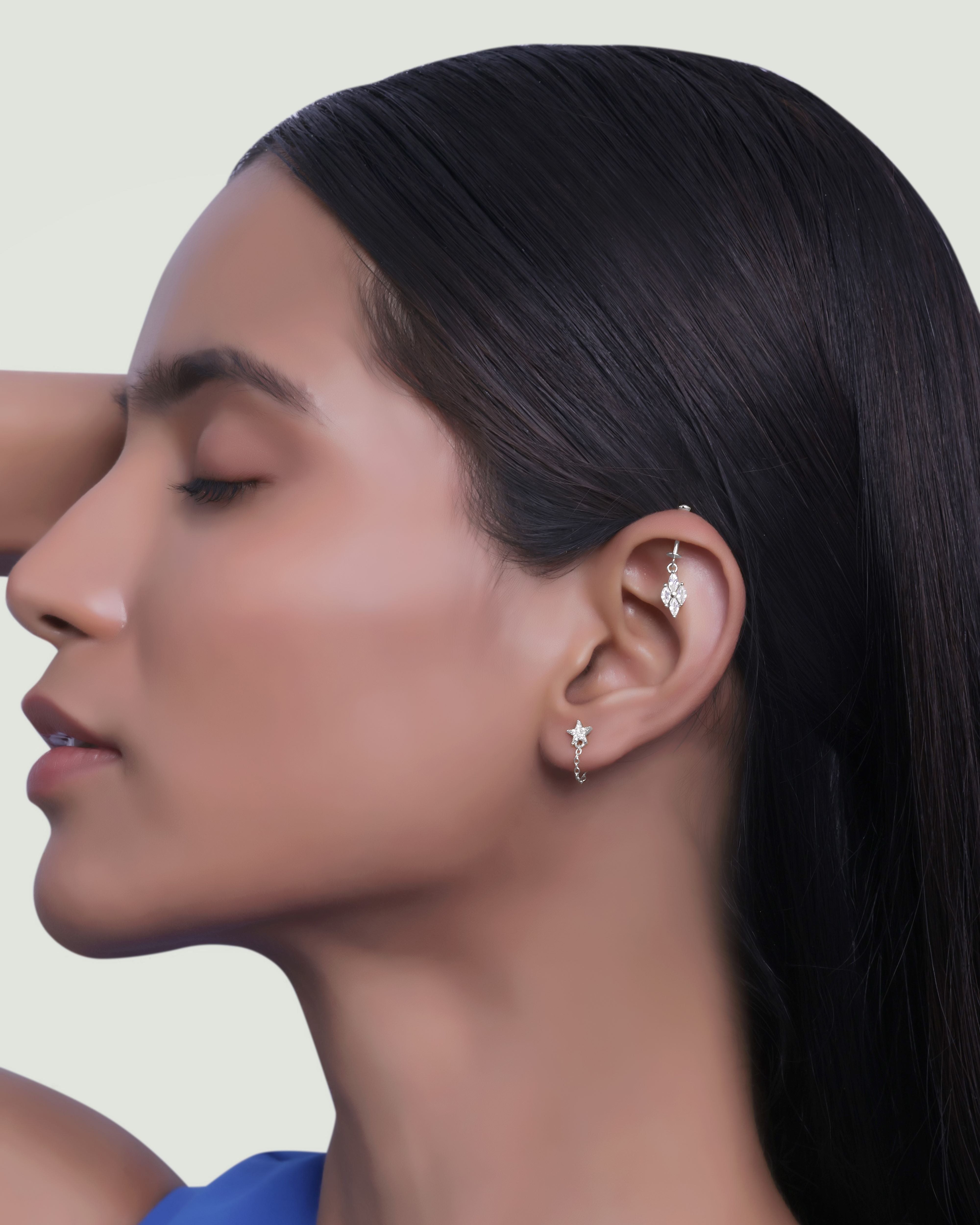 Camellia Helix Piercings Hanging Earrings