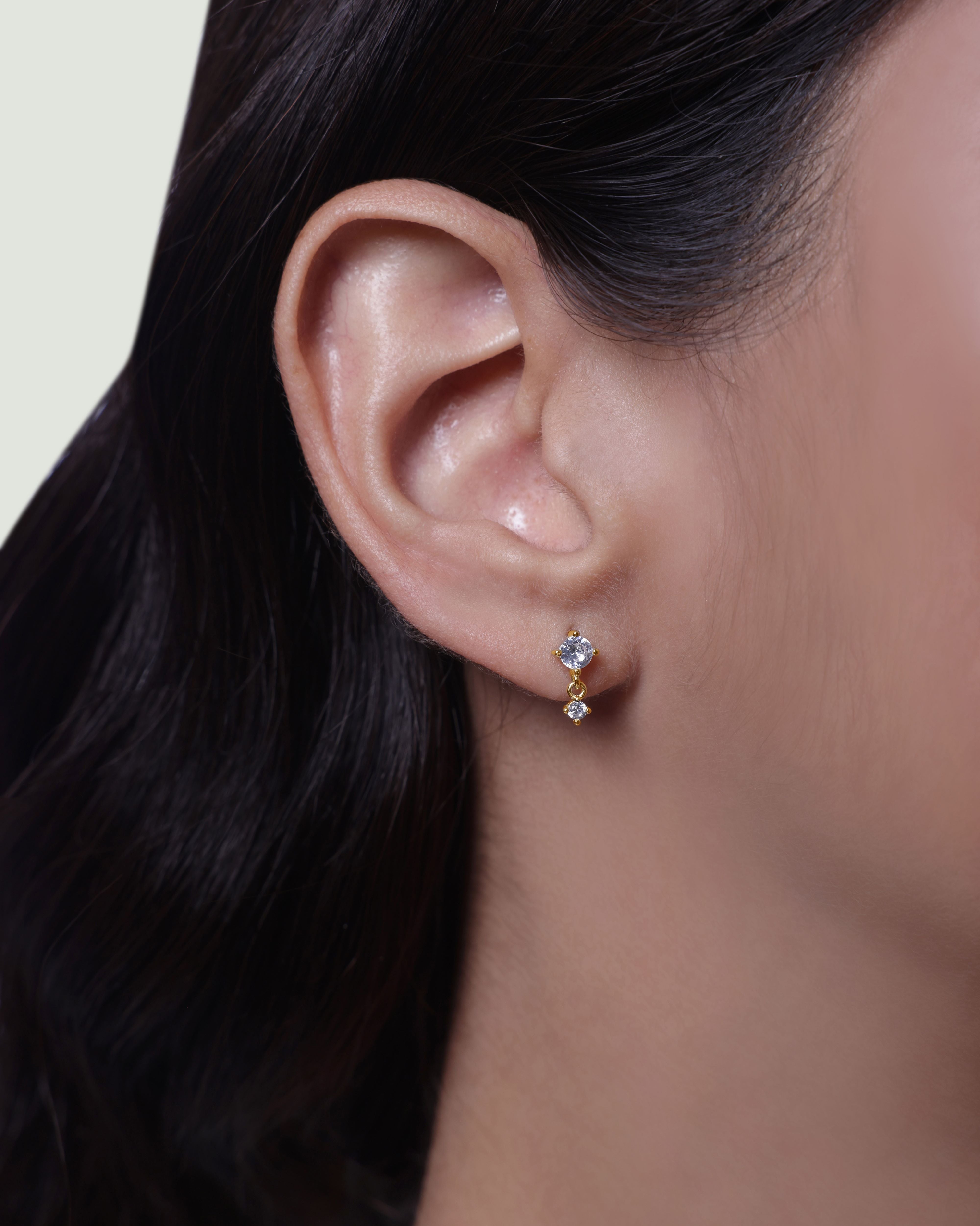 Dangle Threaded Flat Back Screw Stud Earrings