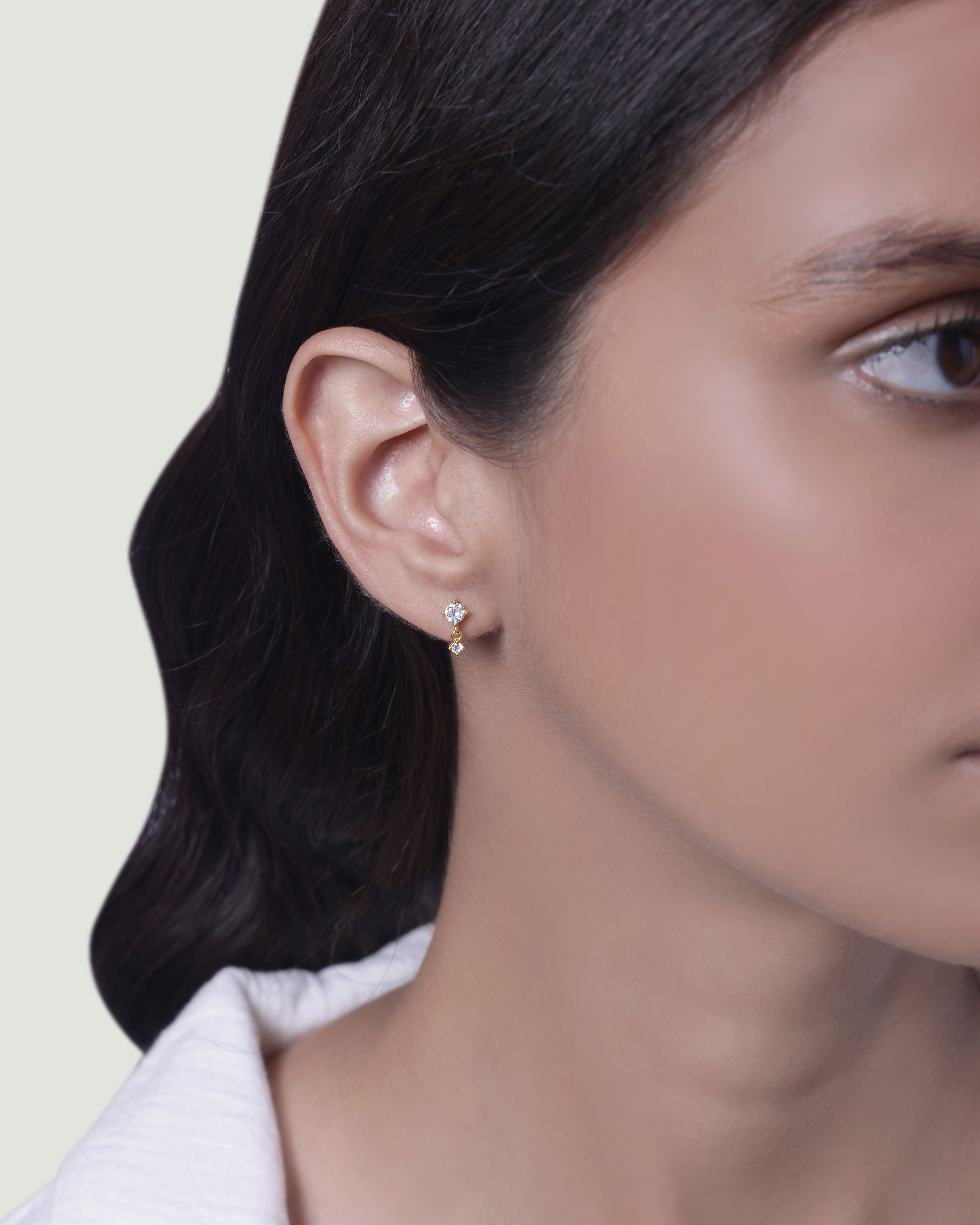 Dangle Threaded Flat Back Screw Stud Earrings