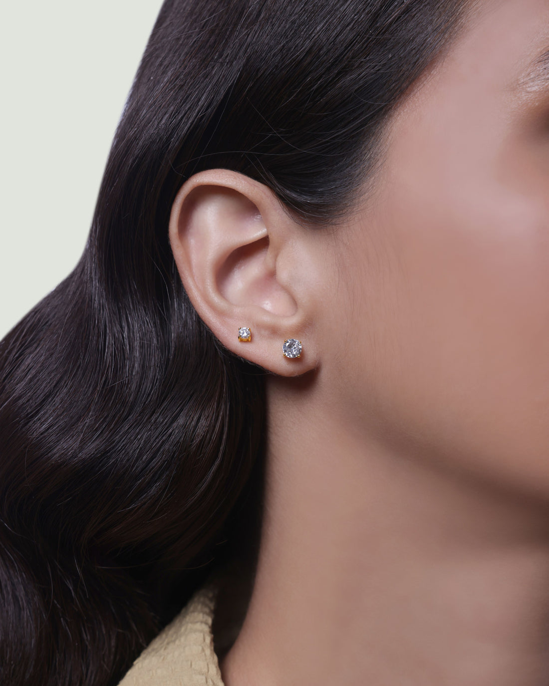 Single Solitaire Flat Back Screw Stud Earrings