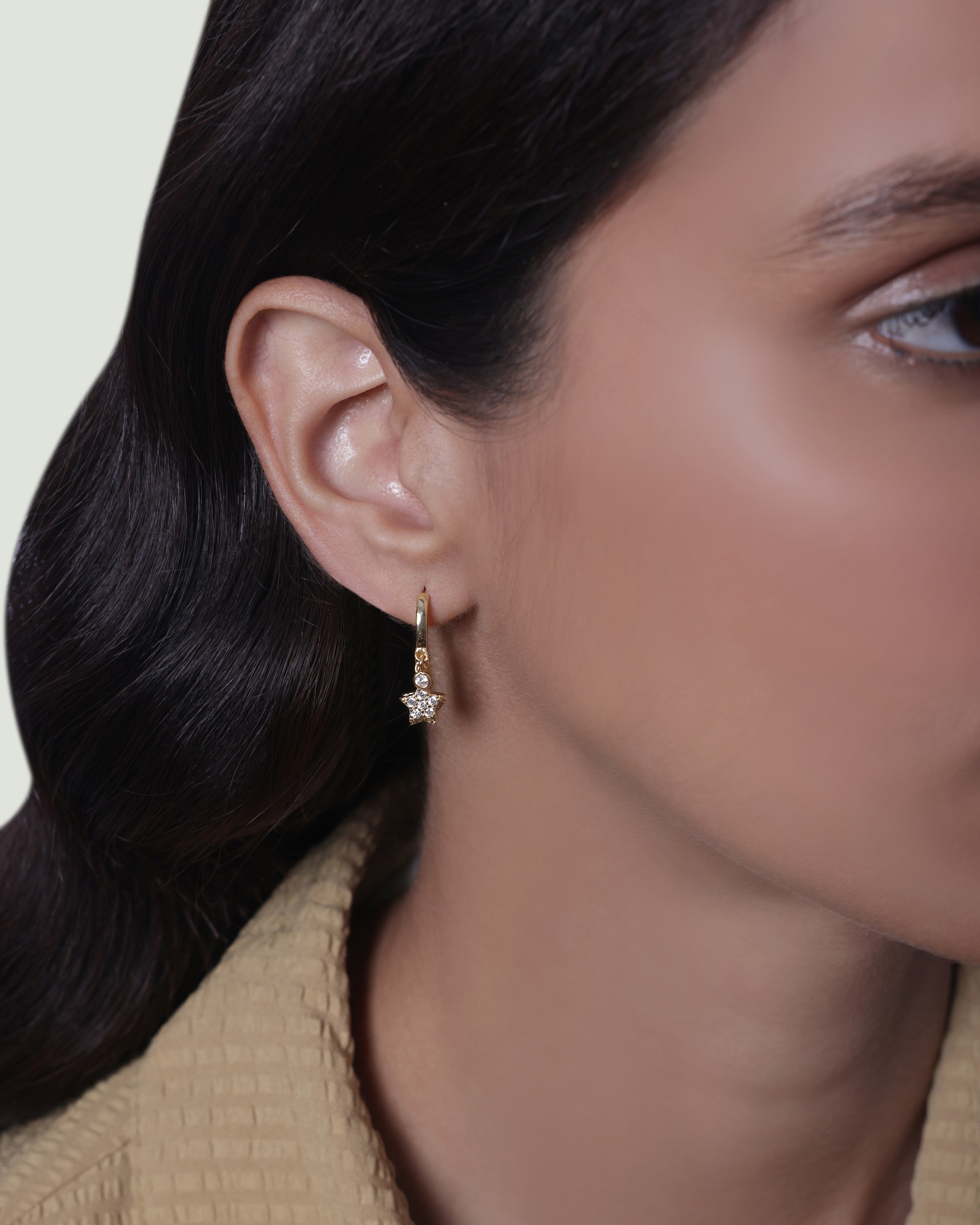 Multi Star Charm Hoop Earrings