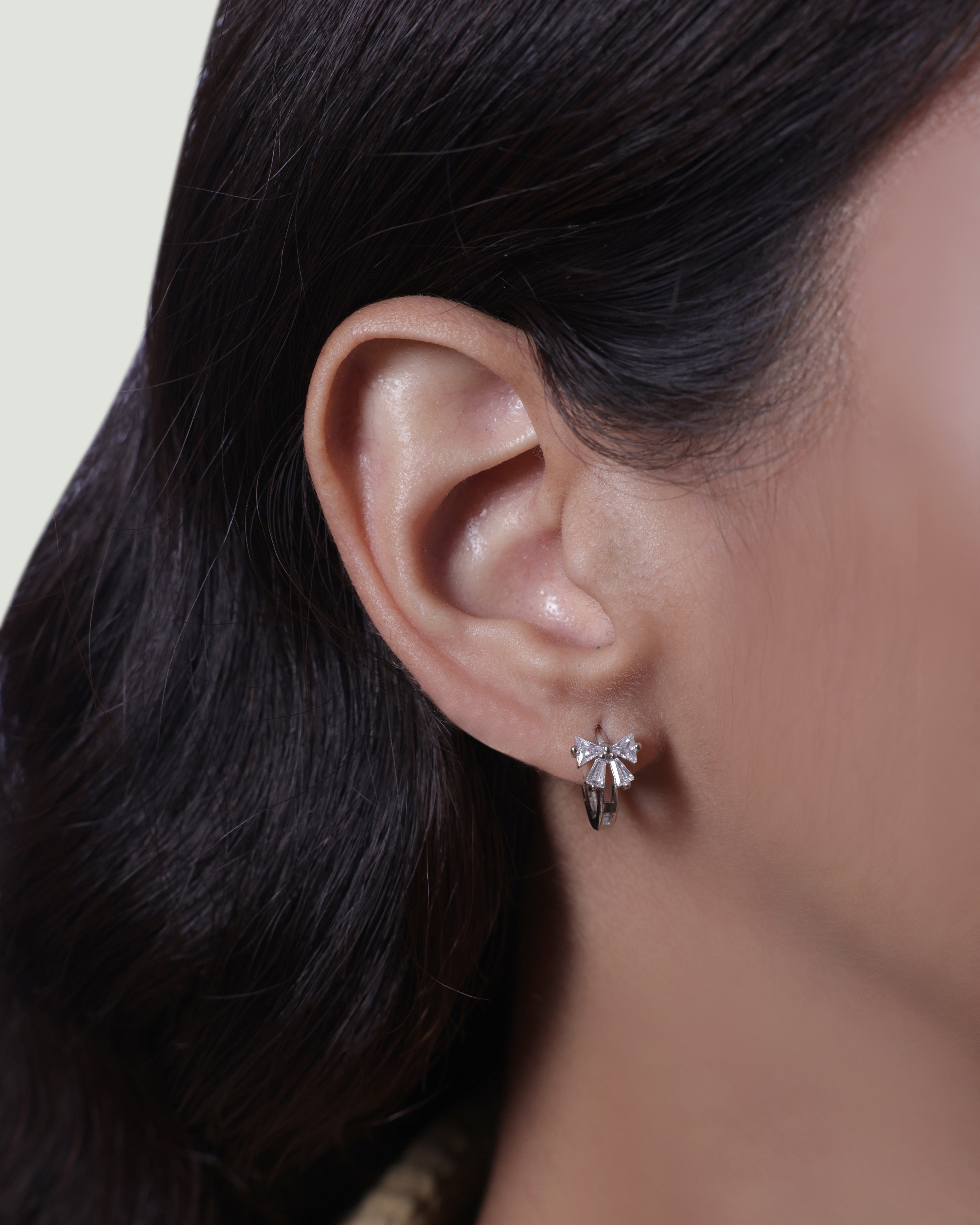 Bow Tie Dainty Hoop Earrings