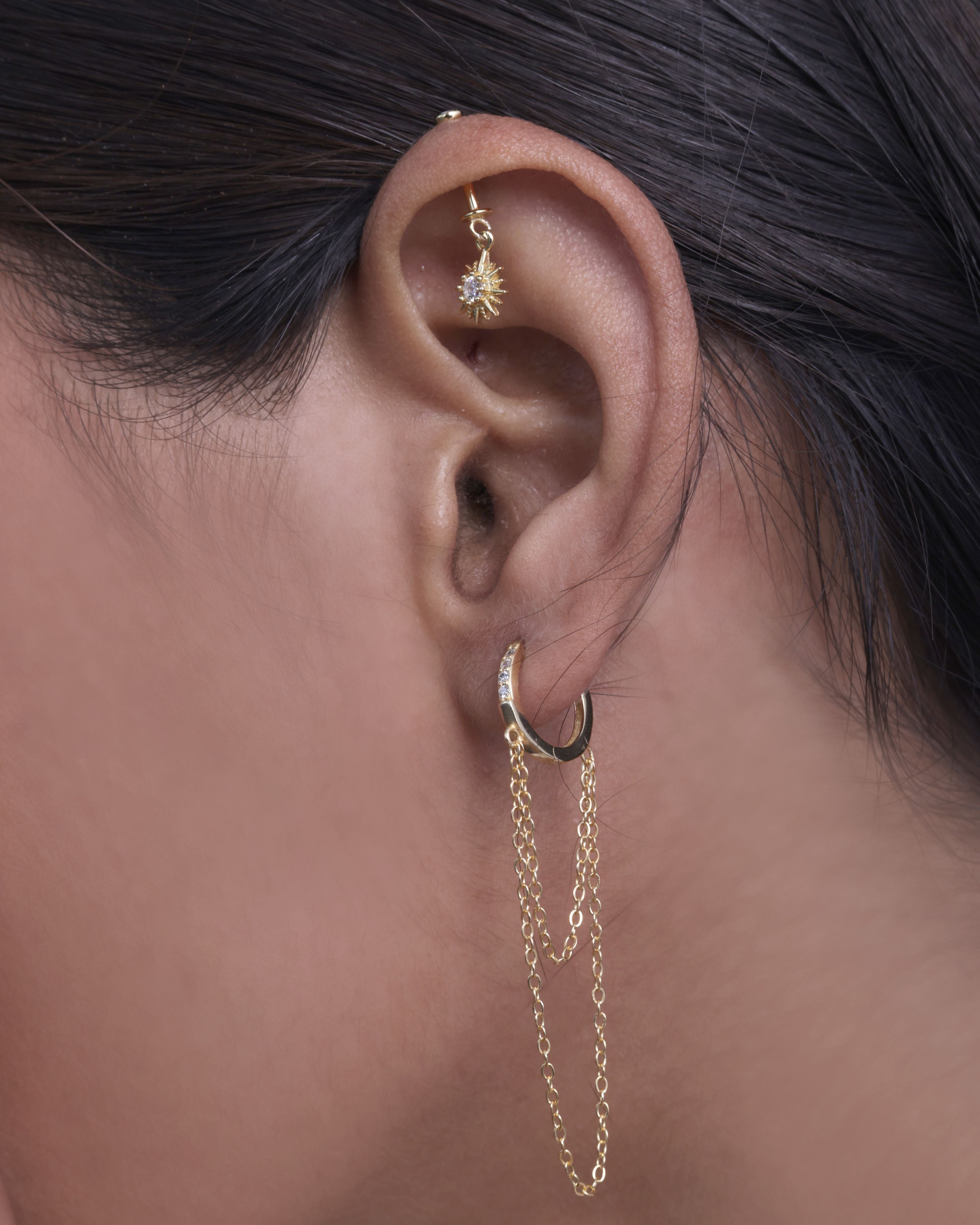 Statement Double Chain Hoop Earrings