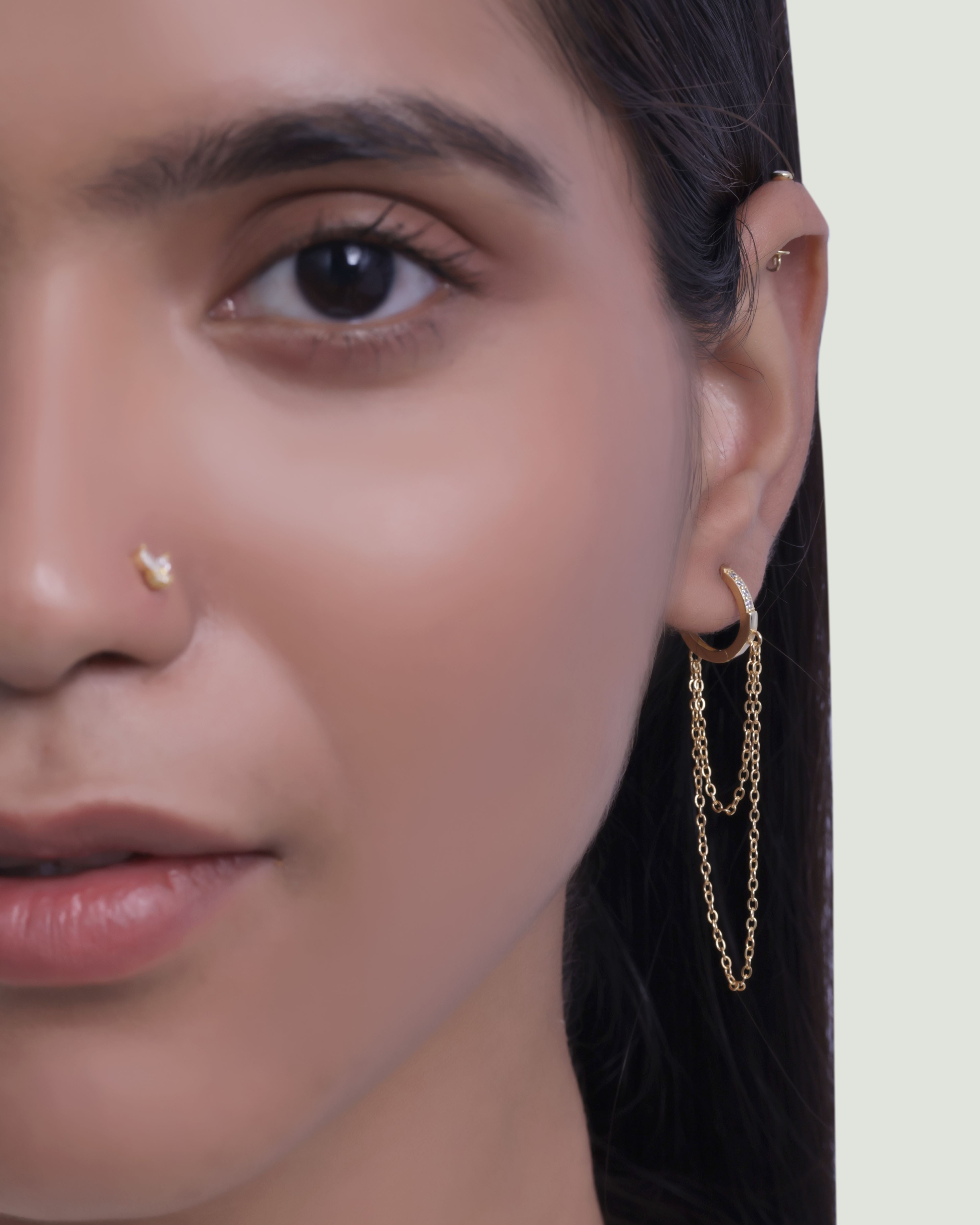 Statement Double Chain Hoop Earrings