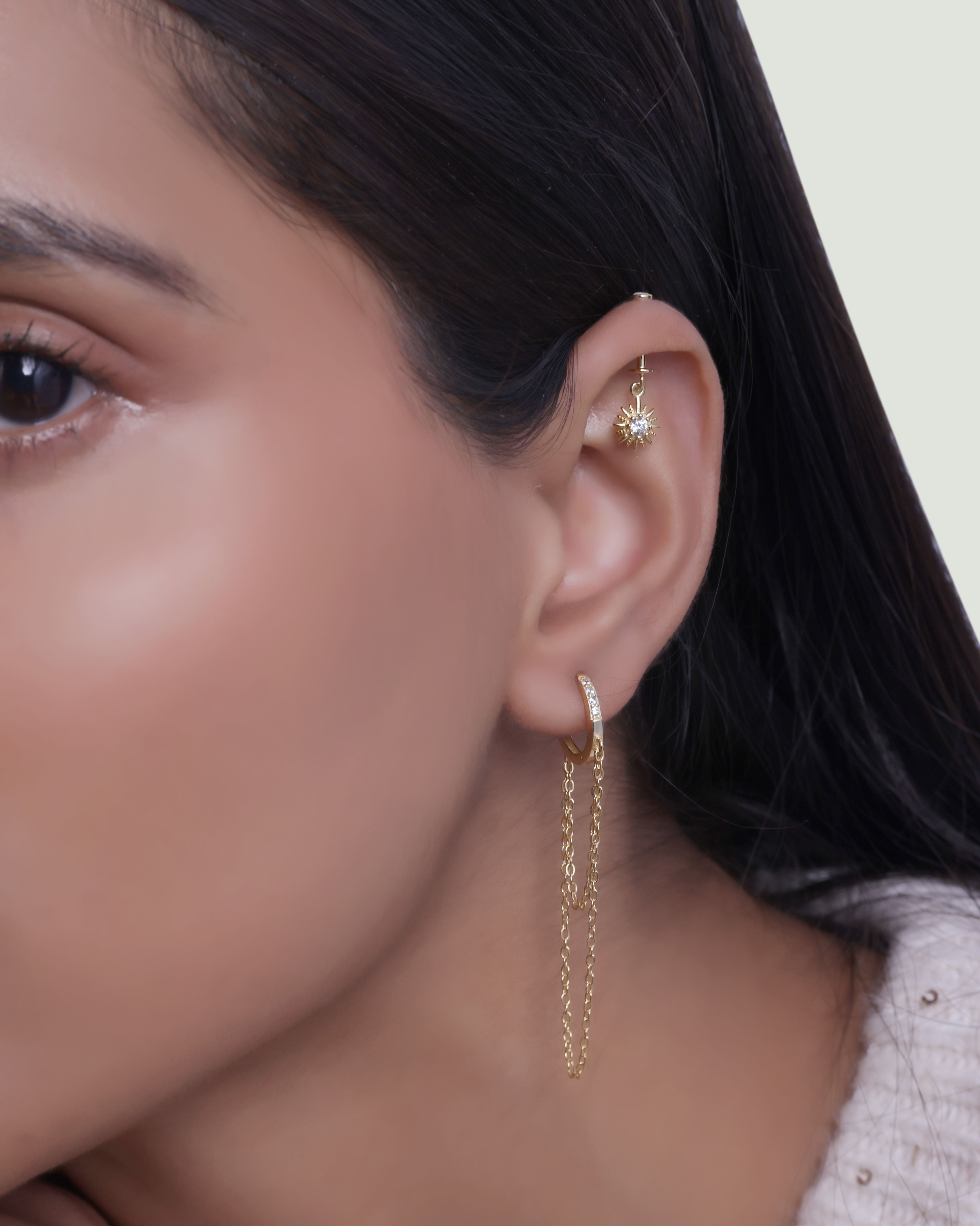 Statement Double Chain Hoop Earrings
