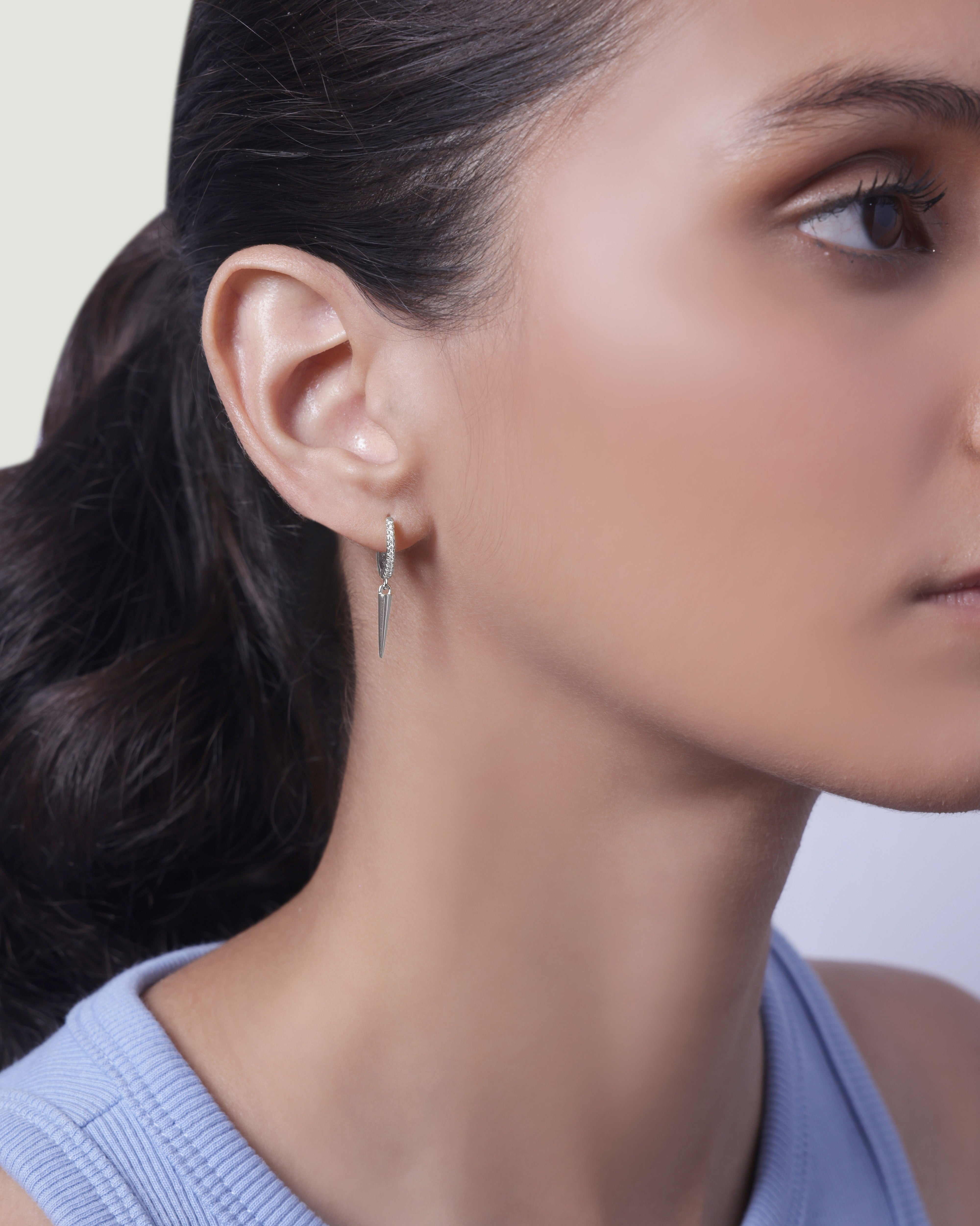 Bar Charm Hoop Earrings