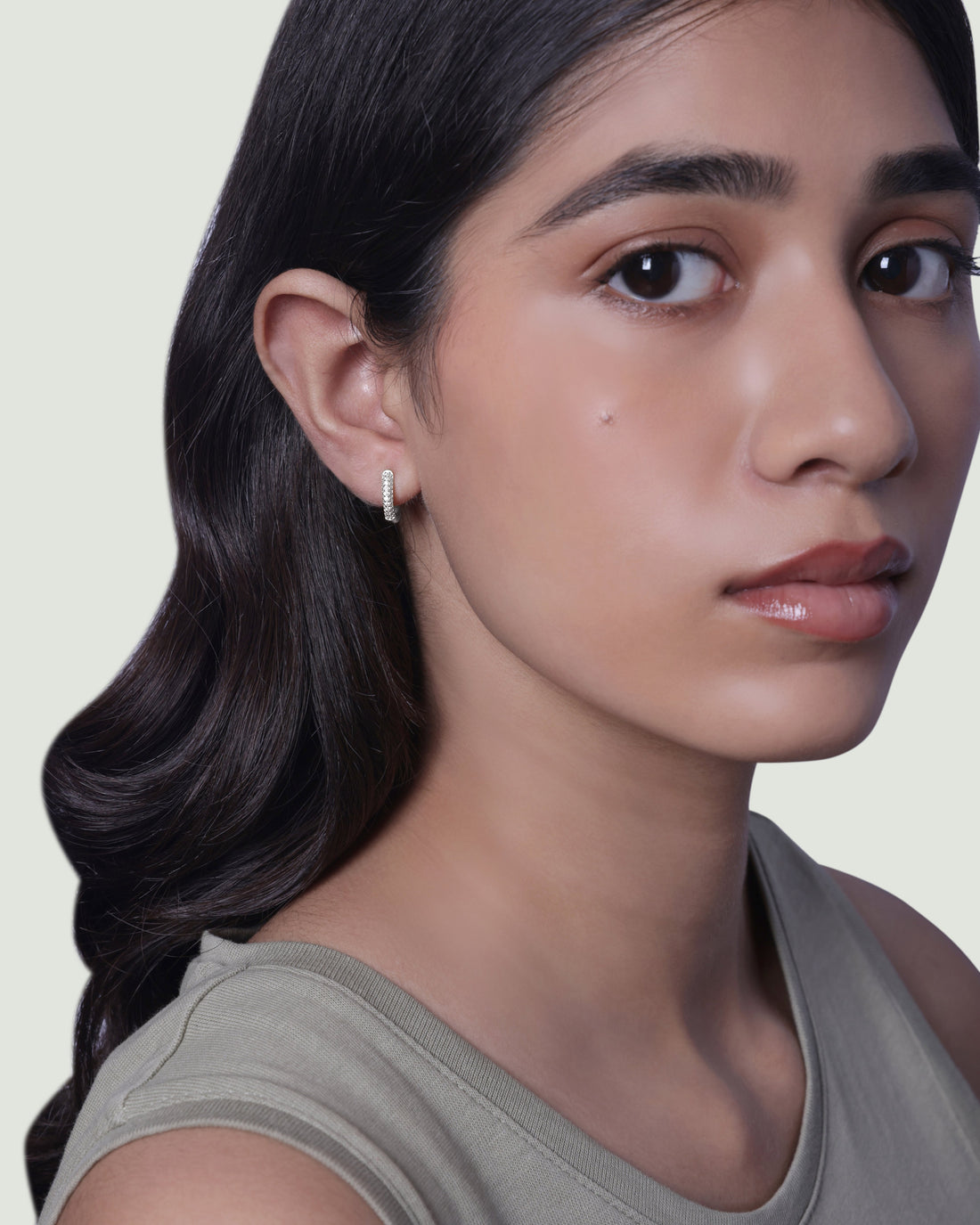 Zirconia Thick Hoops Earrings - 10MM