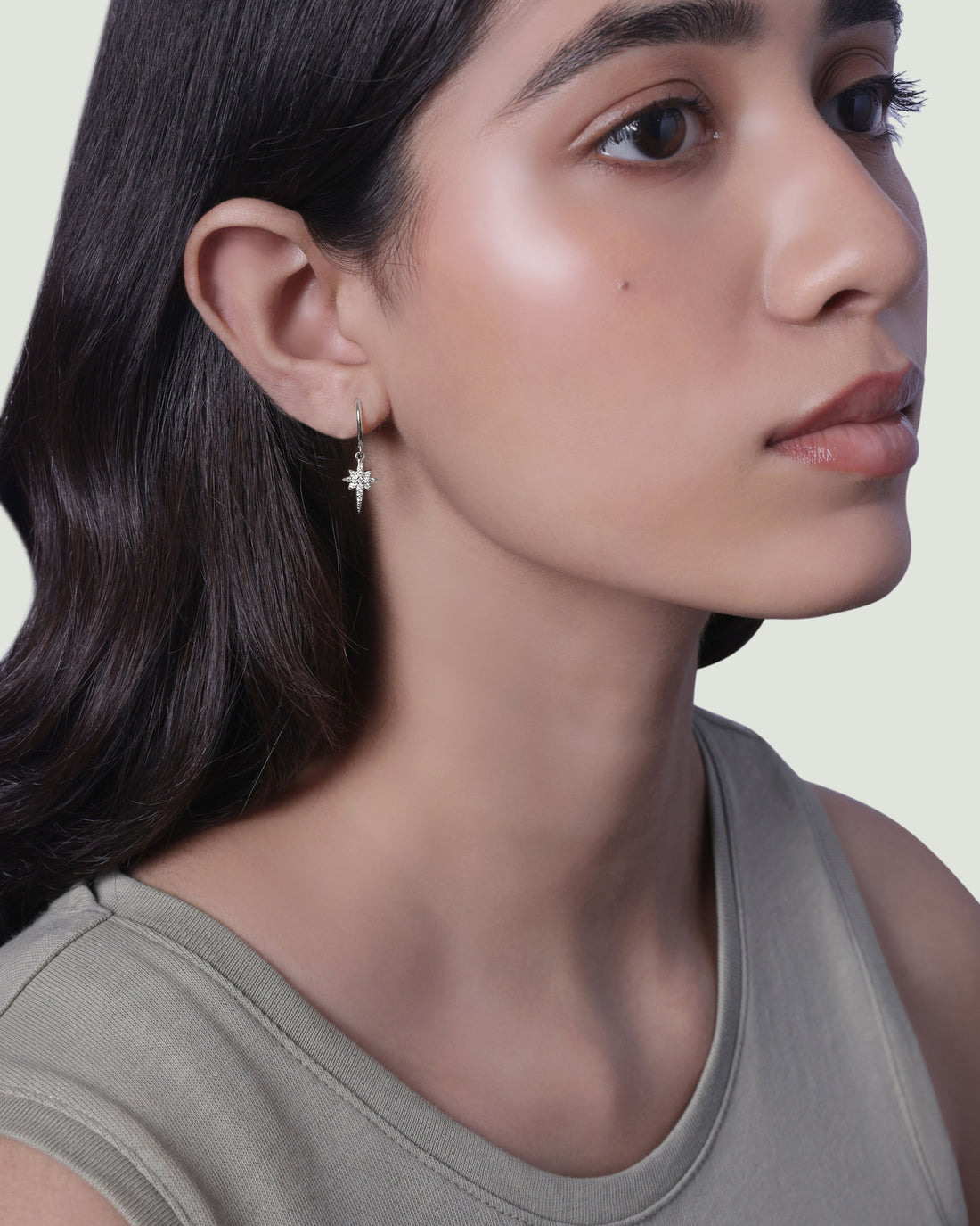 "Long Star Hoop Earrings - Shining with Celestial Elegance"