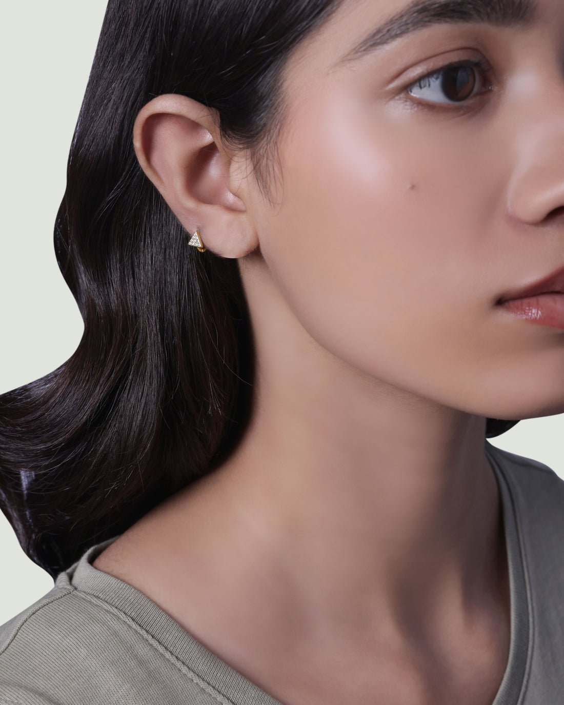 Pave' Edge Huggee Hoop Earrings