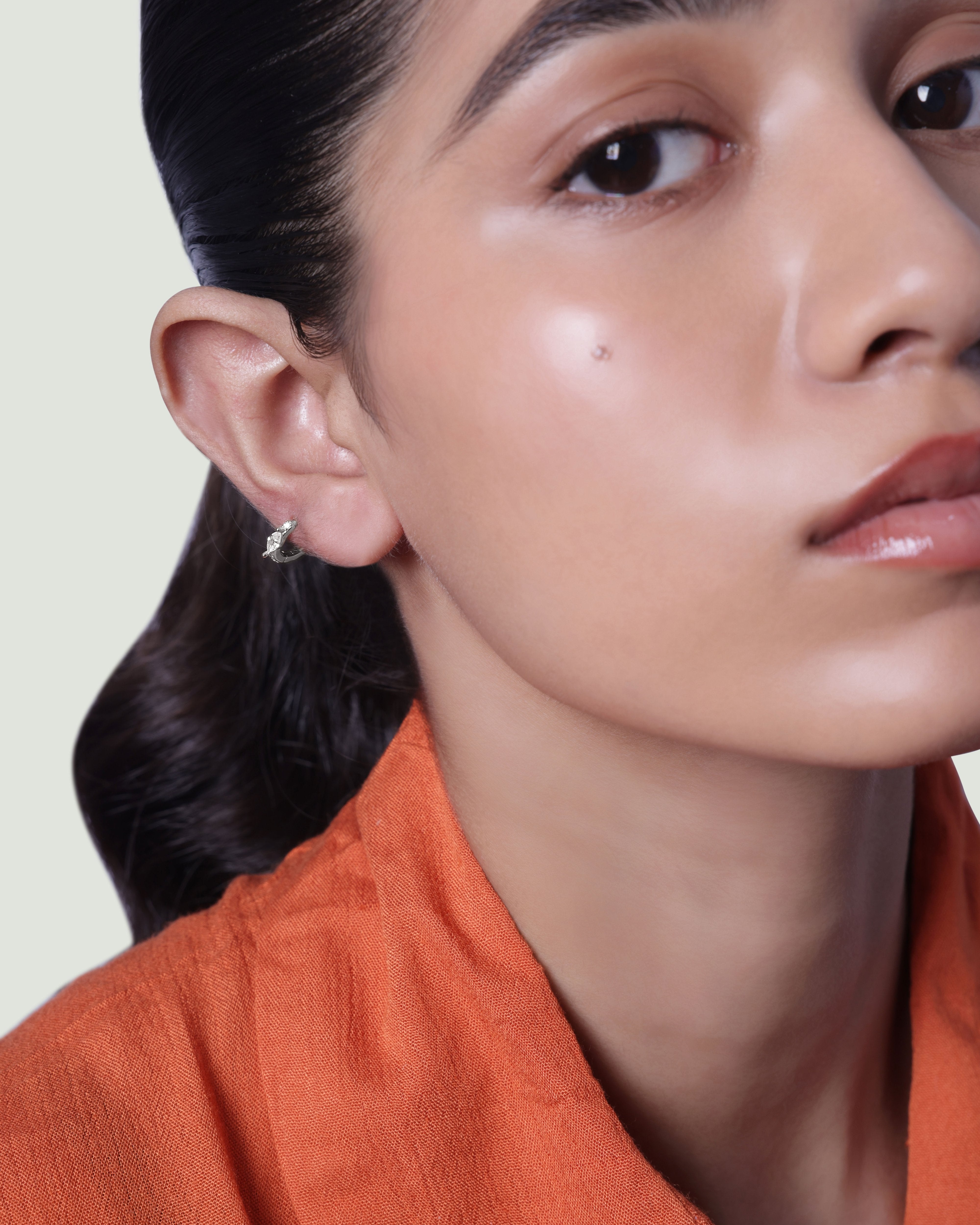 Marquise Pave' Hoop Earrings