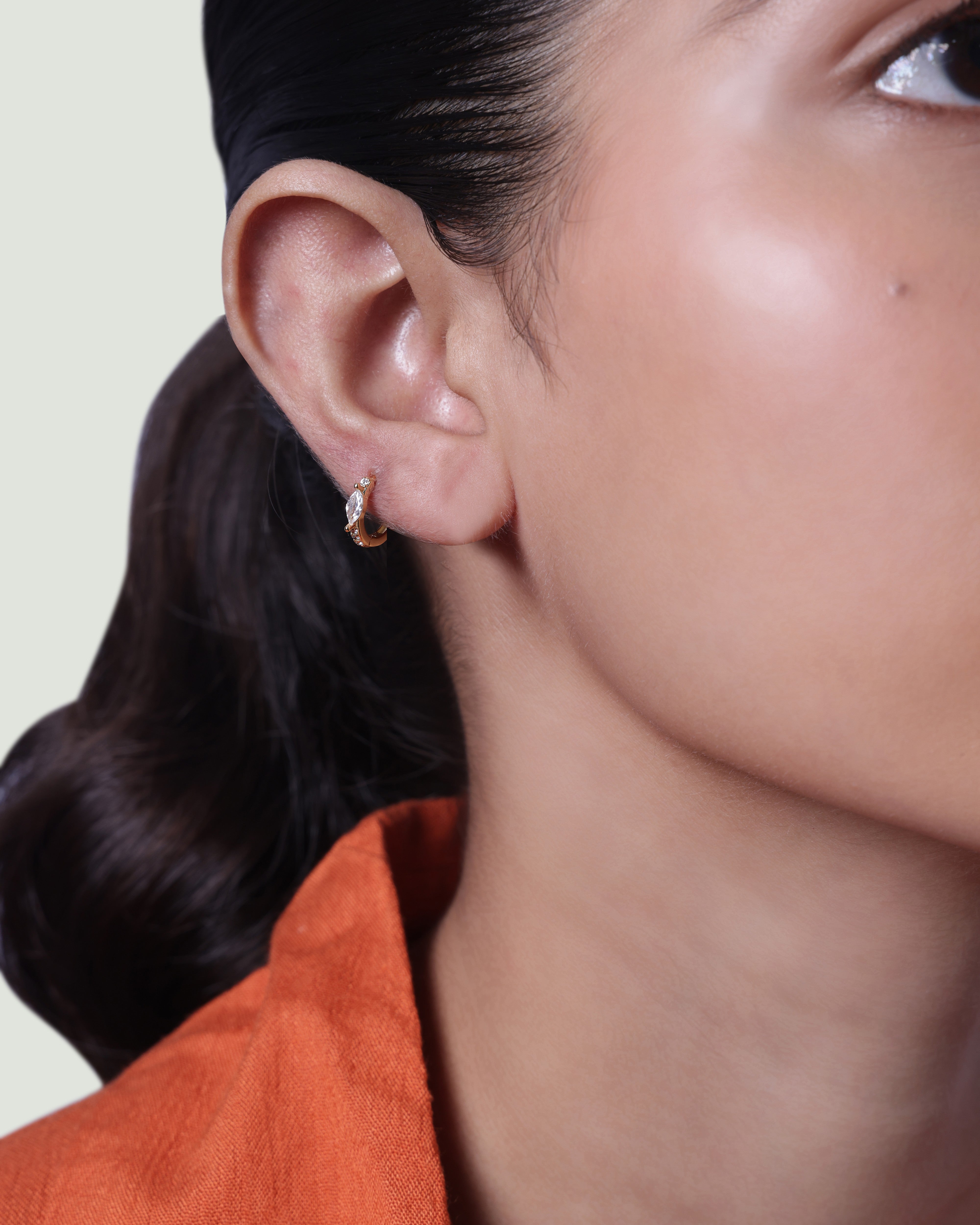 Marquise Pave' Hoop Earrings