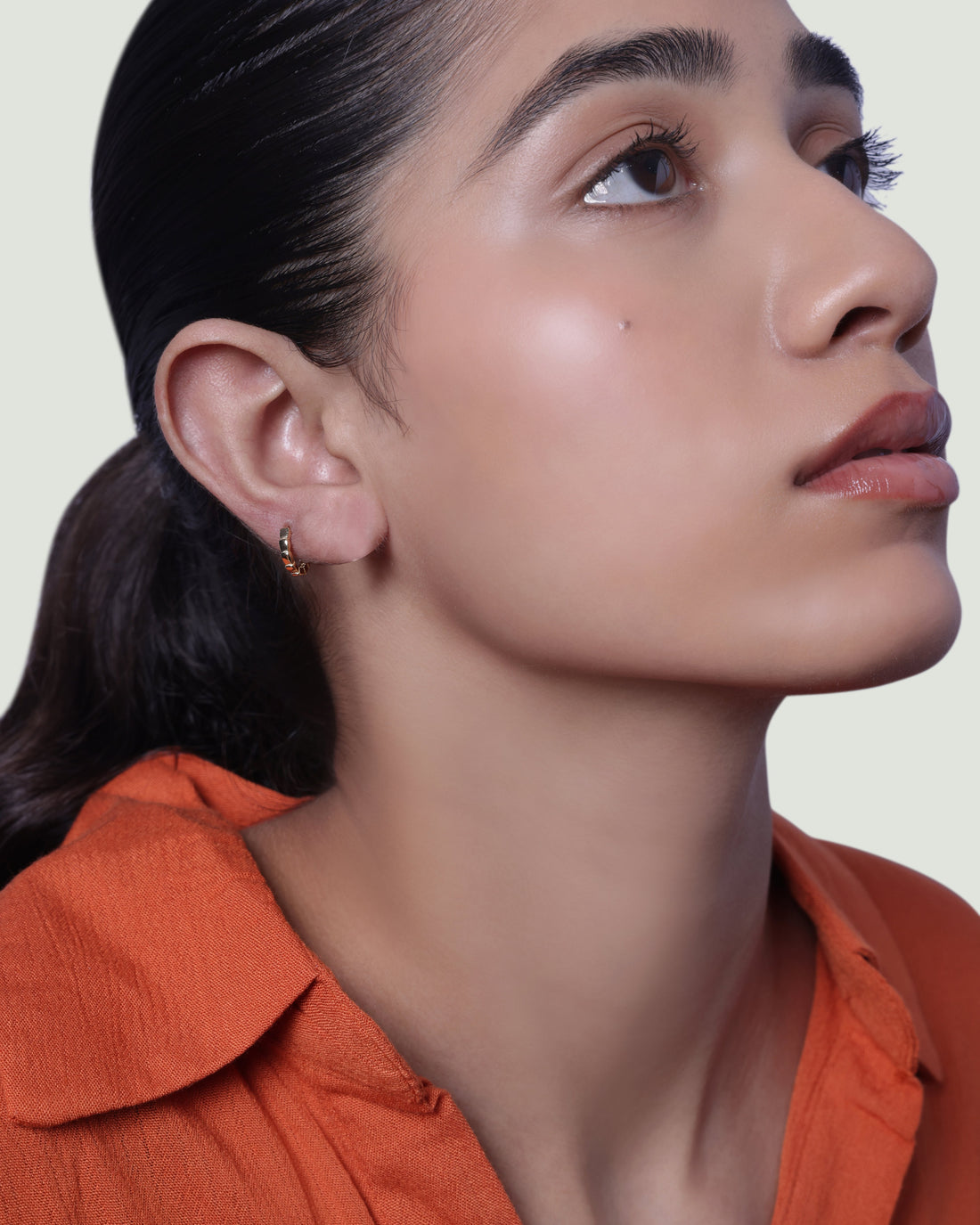 Dotted Plain Hoop Earrings