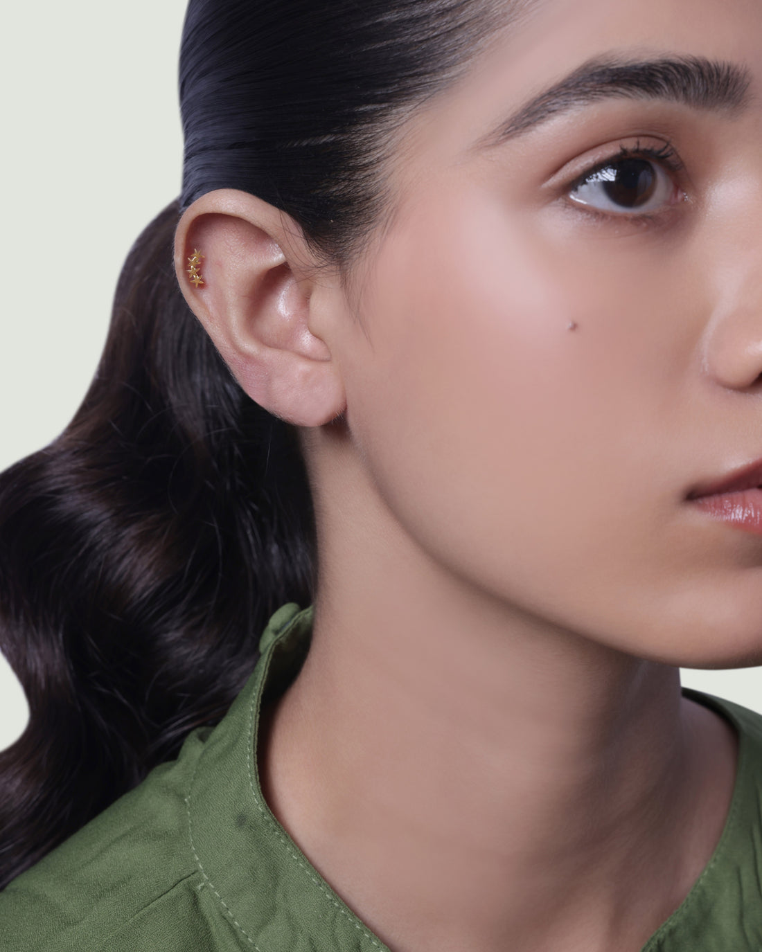 Dainty Four Star Cluster Climber Studs Earrings