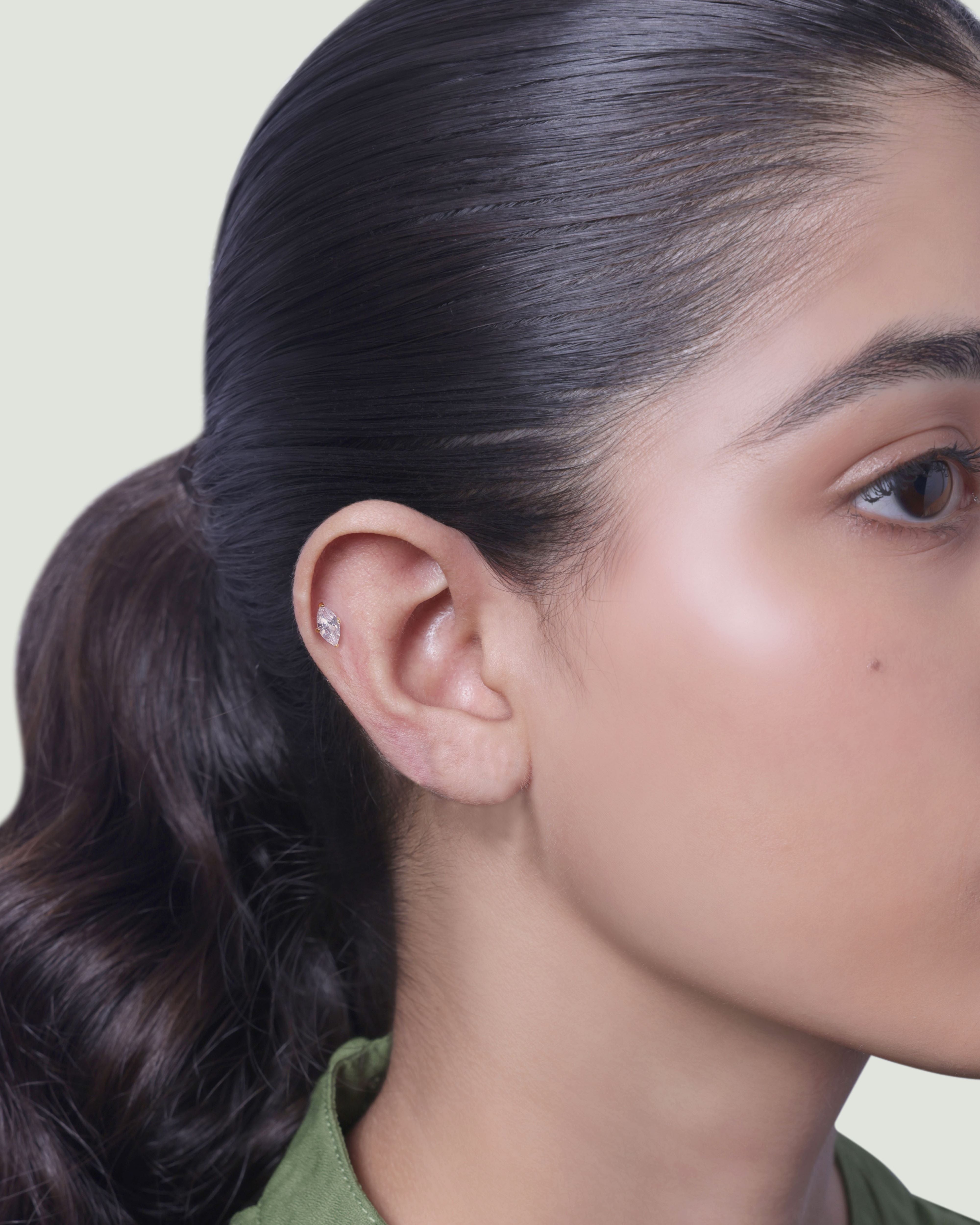 Single Marquise Stud Earrings