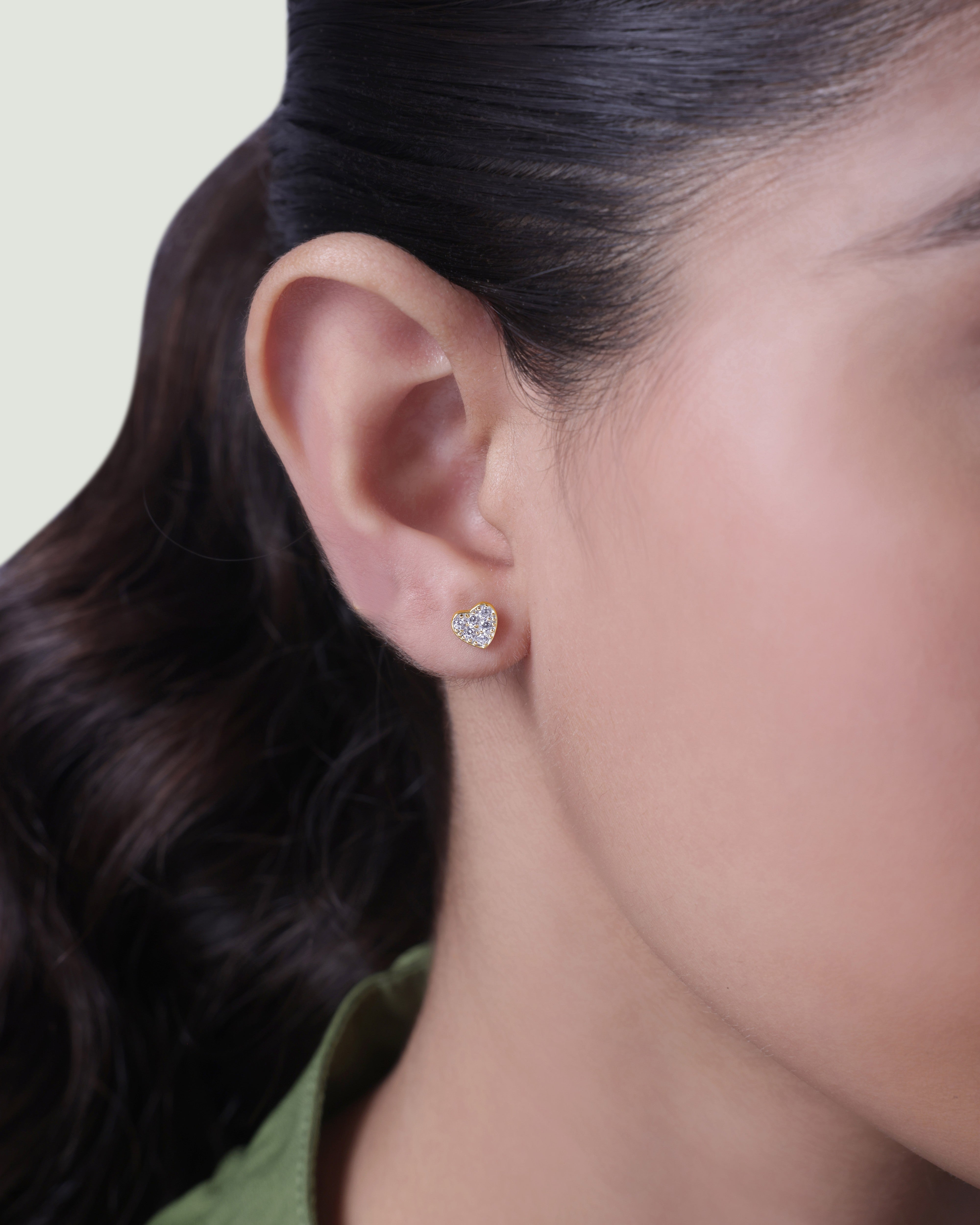 A Forever Heart Pave' Stud Earrings