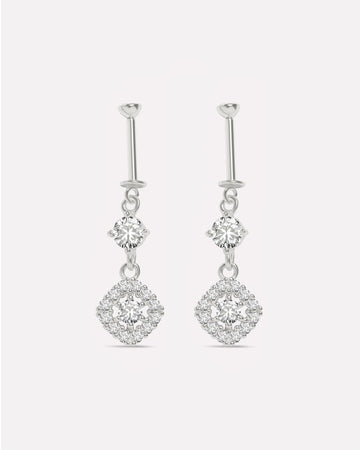 Square Stone Helix Piercings Hanging Earrings