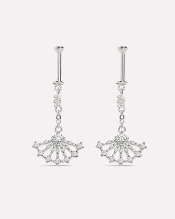 Celestia Fan Drop Helix Hanging Earrings