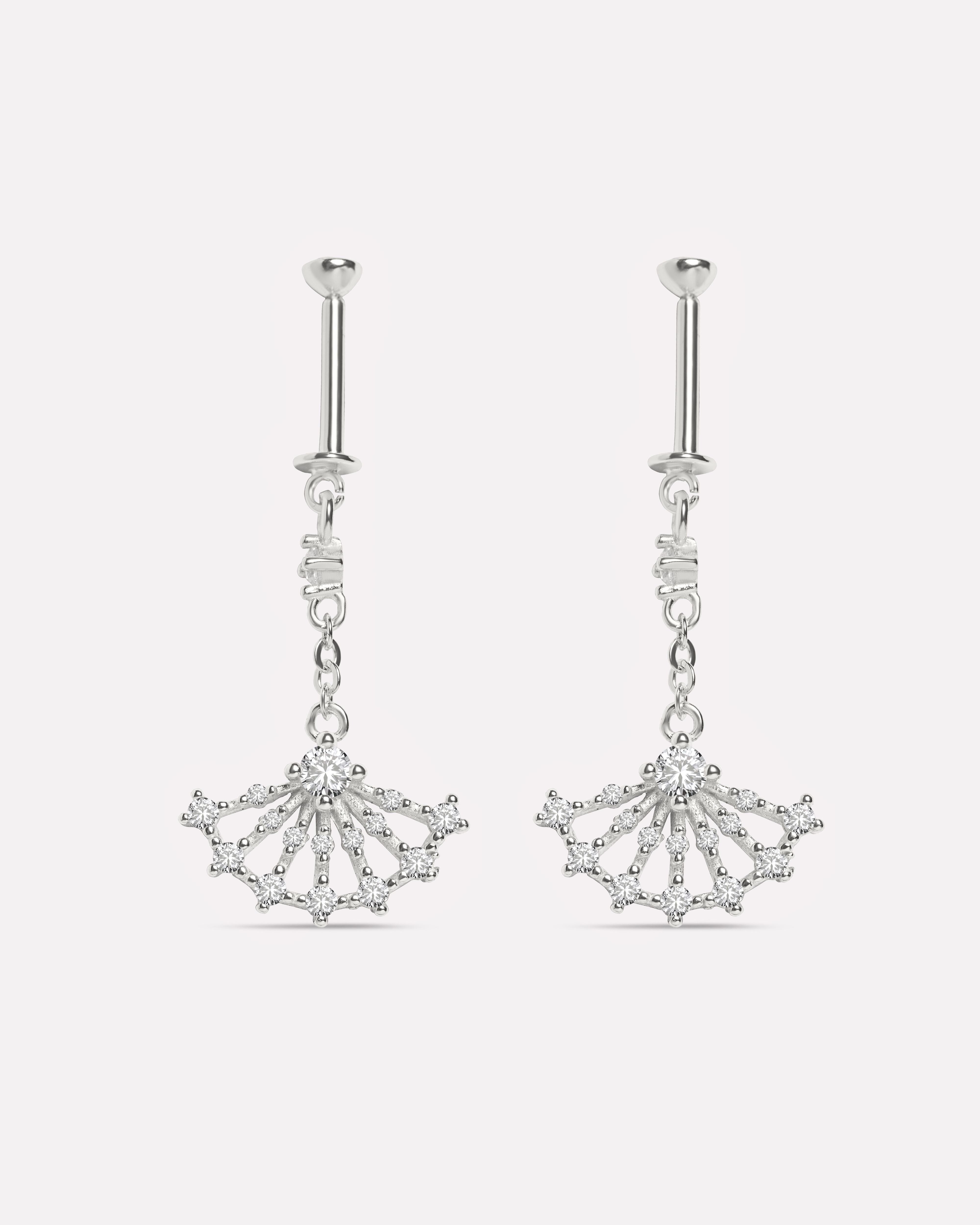 Celestia Fan Drop Helix Hanging Earrings