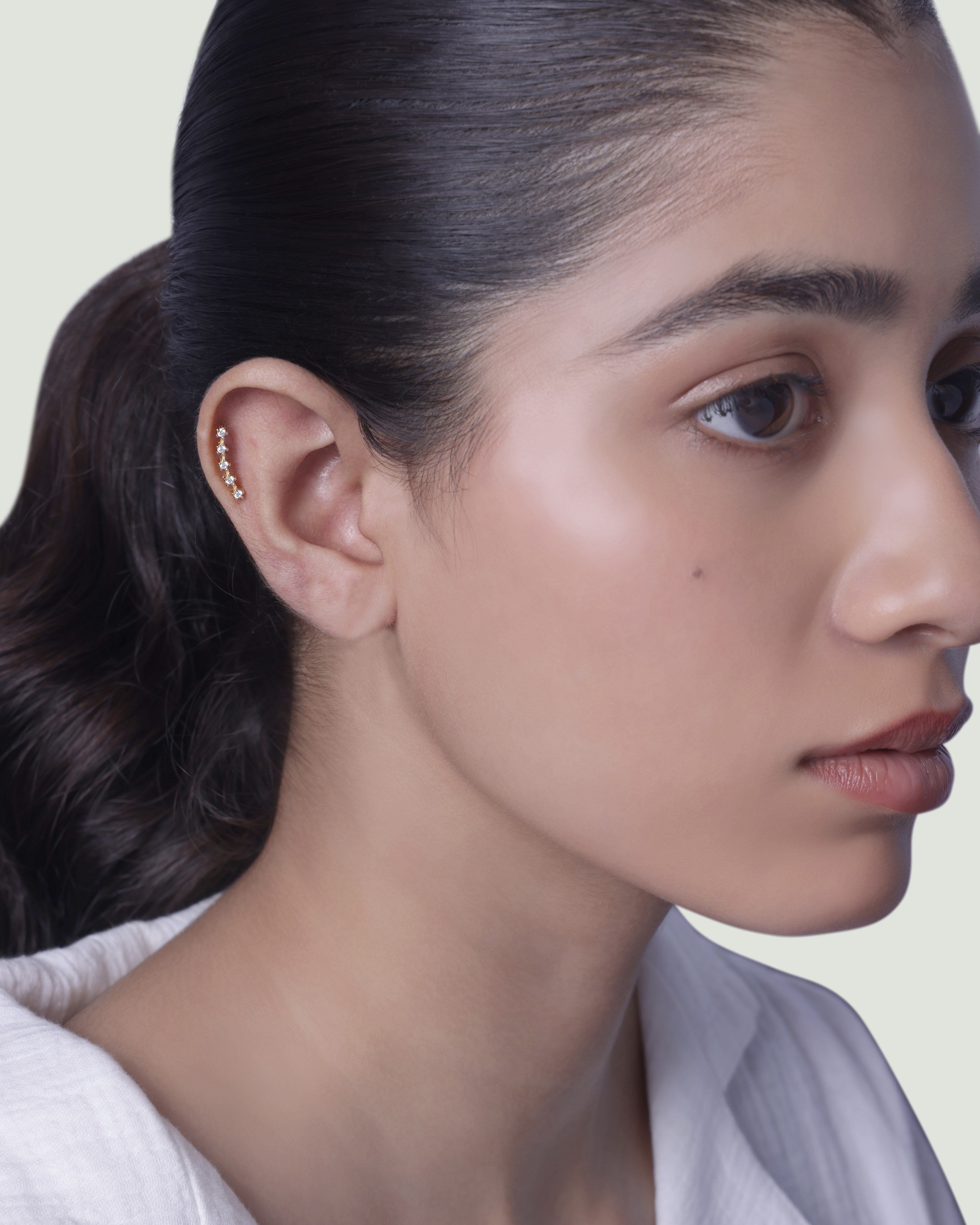 Five Stone Climber Extended Stud Earrings