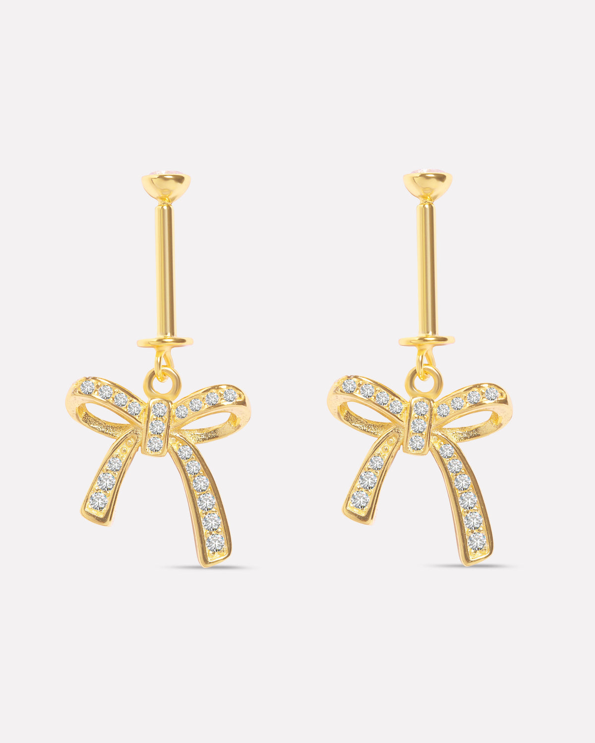 Sparkle Bow Helix Piercings Hanging Earrings