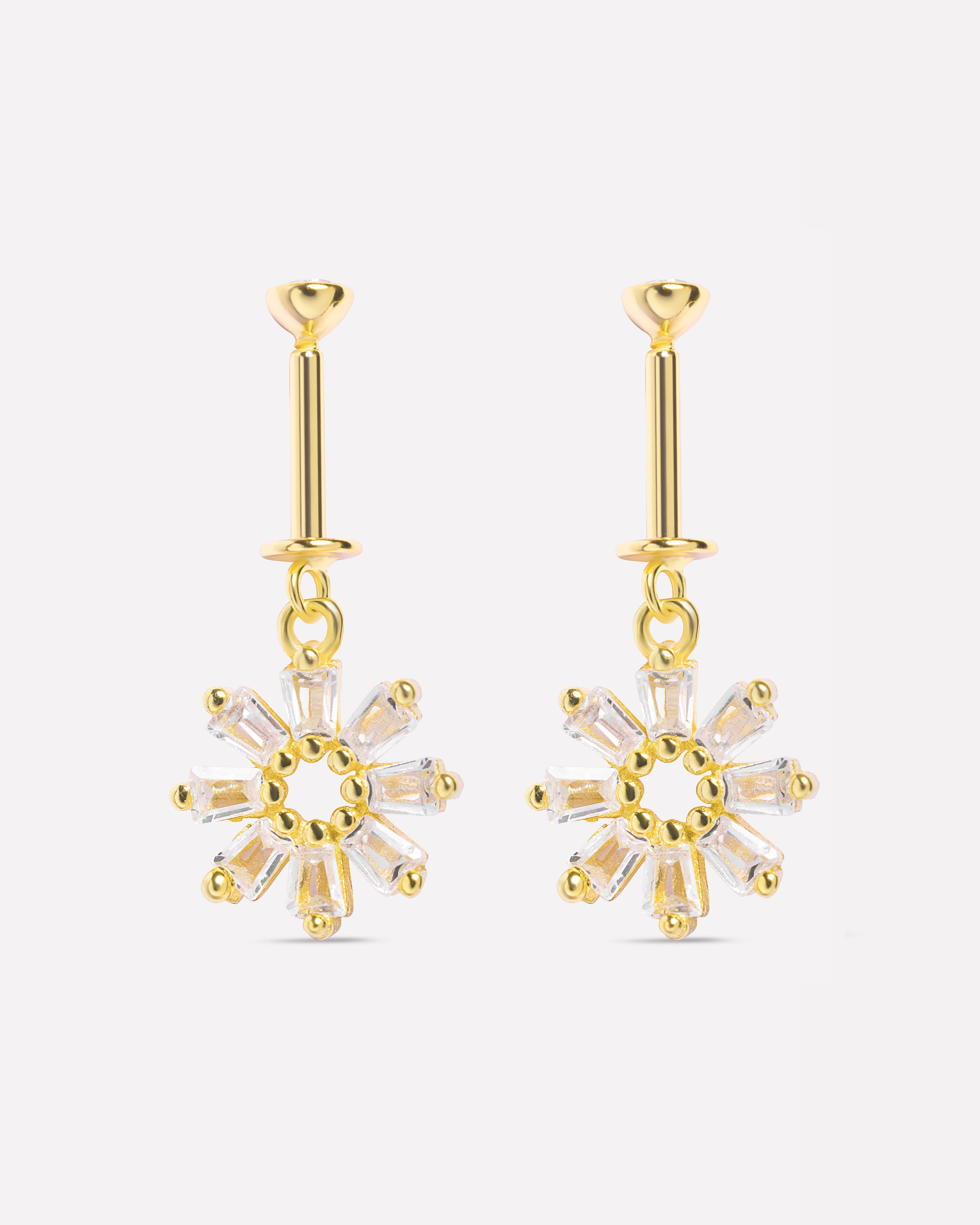Snowflake Helix Piercings Hanging Earrings