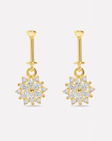 Snow Helix Hanging Earrings