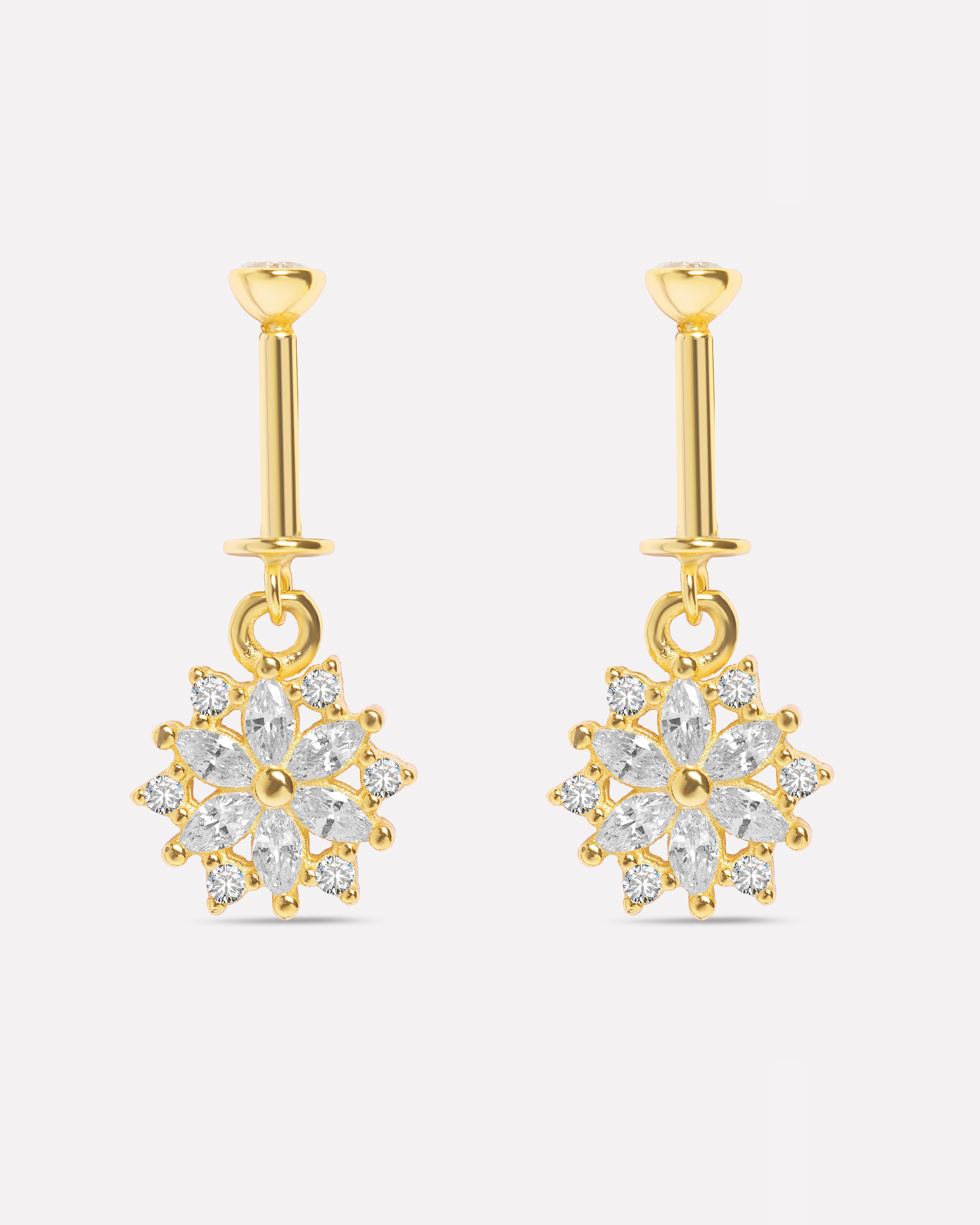 Snow Helix Hanging Earrings