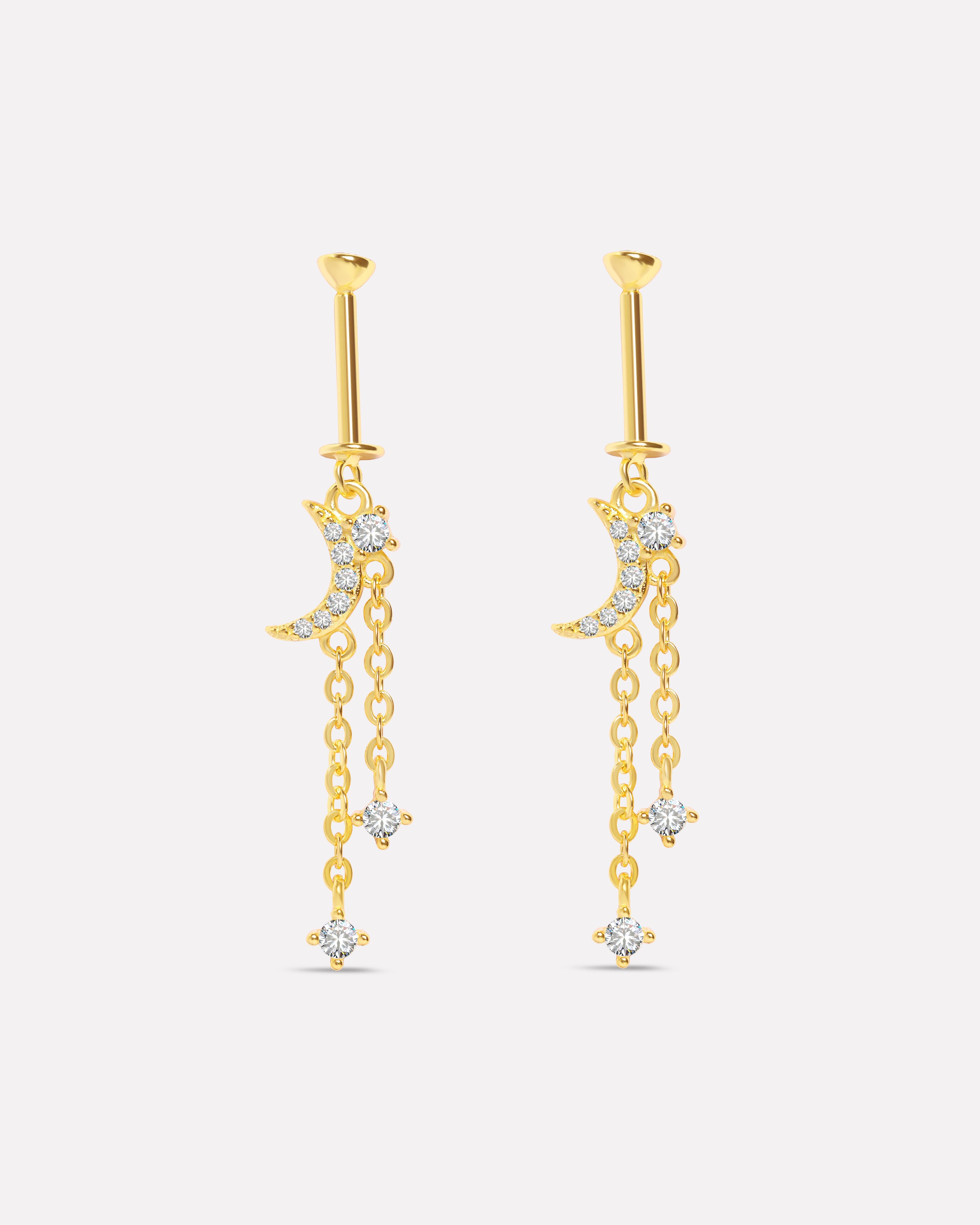Moonlight Chain Helix Piercings Hanging Earrings