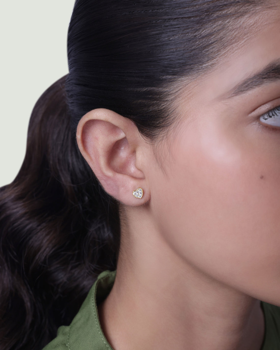 A Forever Heart Pave' Stud Earrings