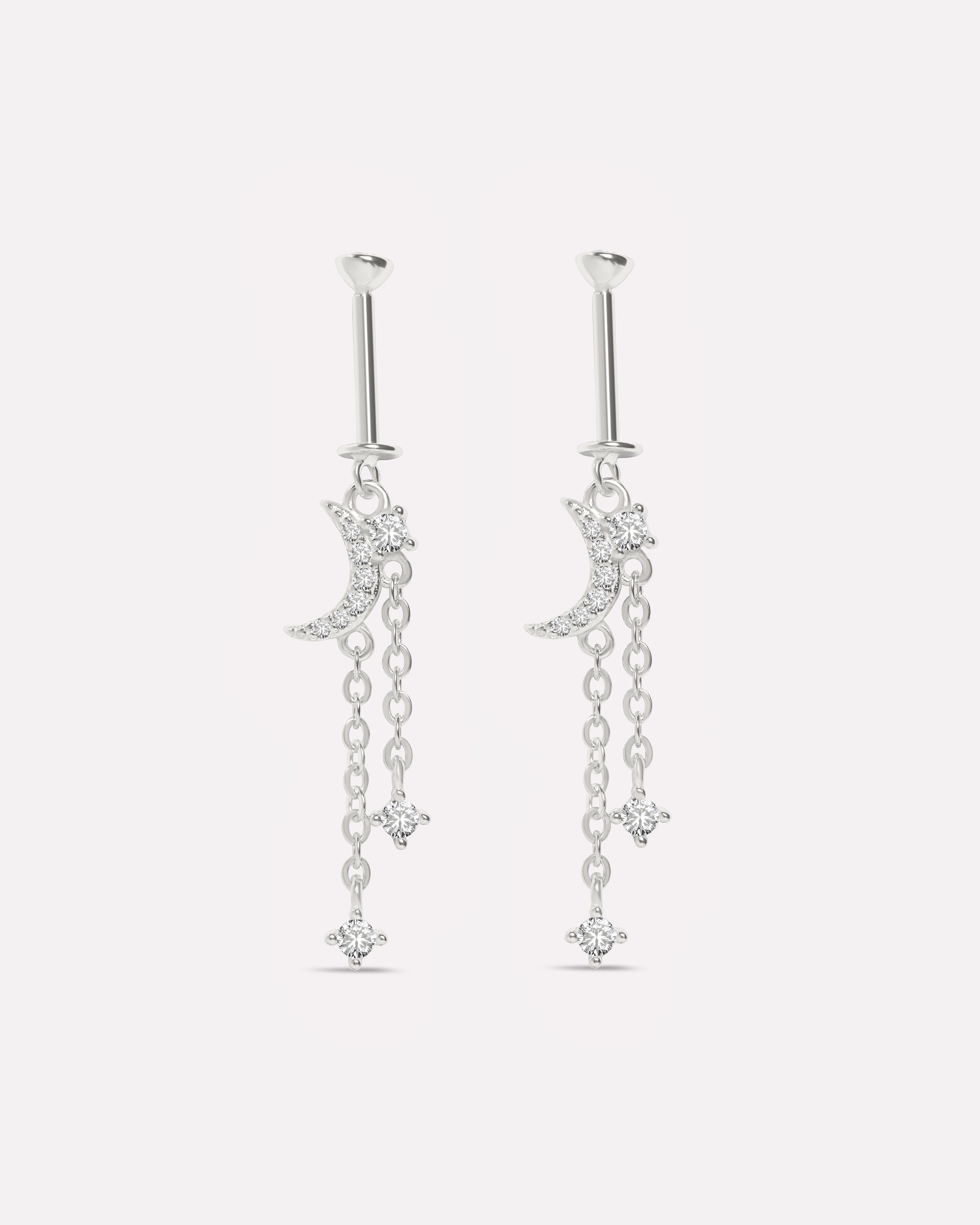Moonlight Chain Helix Piercings Hanging Earrings