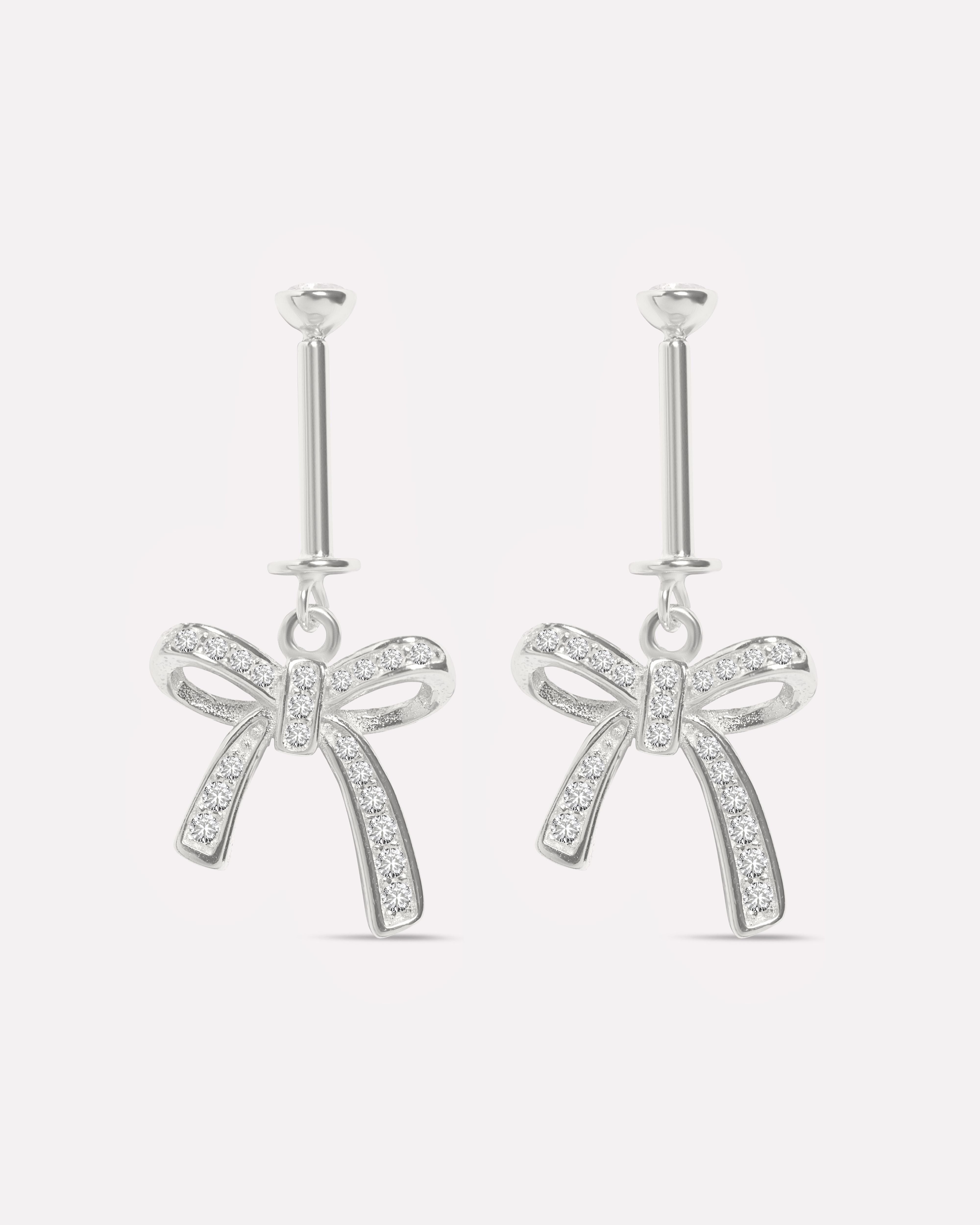 Sparkle Bow Helix Piercings Hanging Earrings