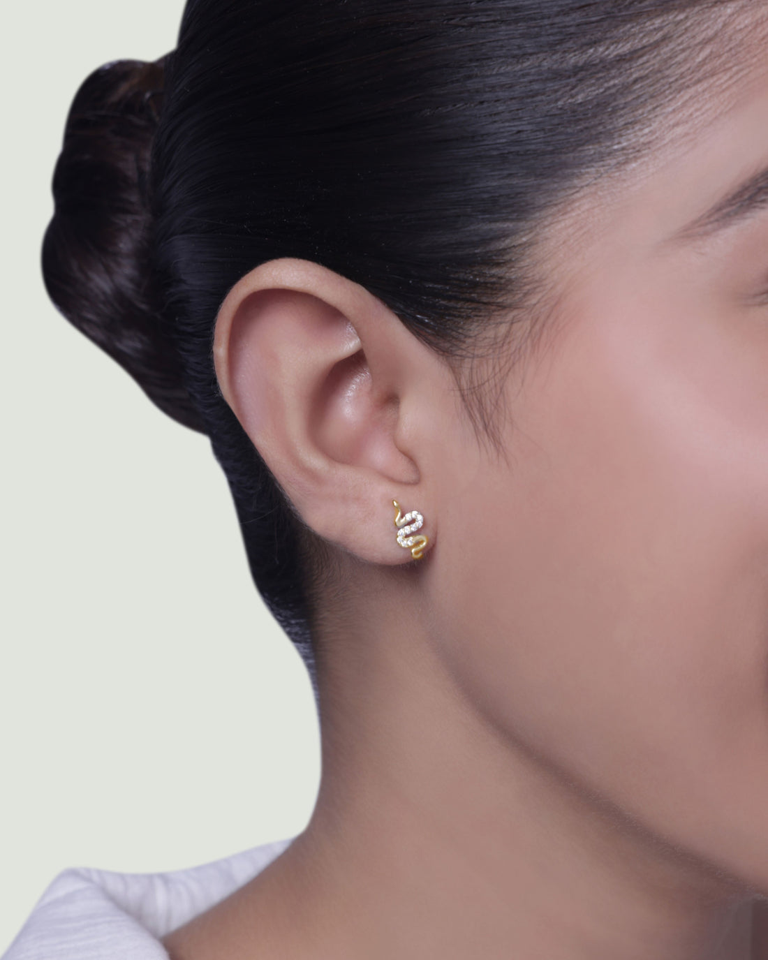 Serpentis-Cubic Zirconia Snake Stud Earrings