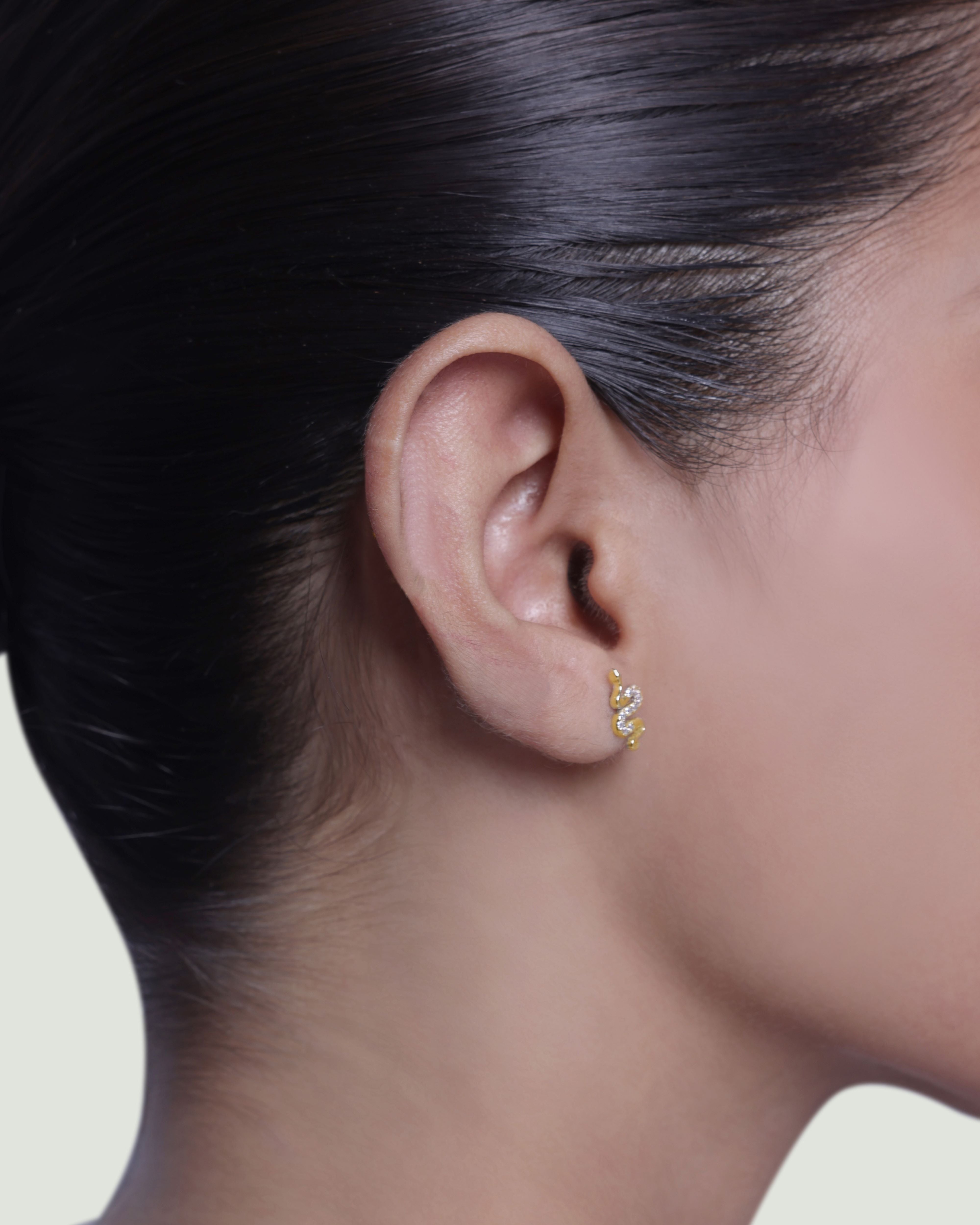 Serpentis-Cubic Zirconia Snake Stud Earrings