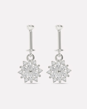 Snow Helix Hanging Earrings
