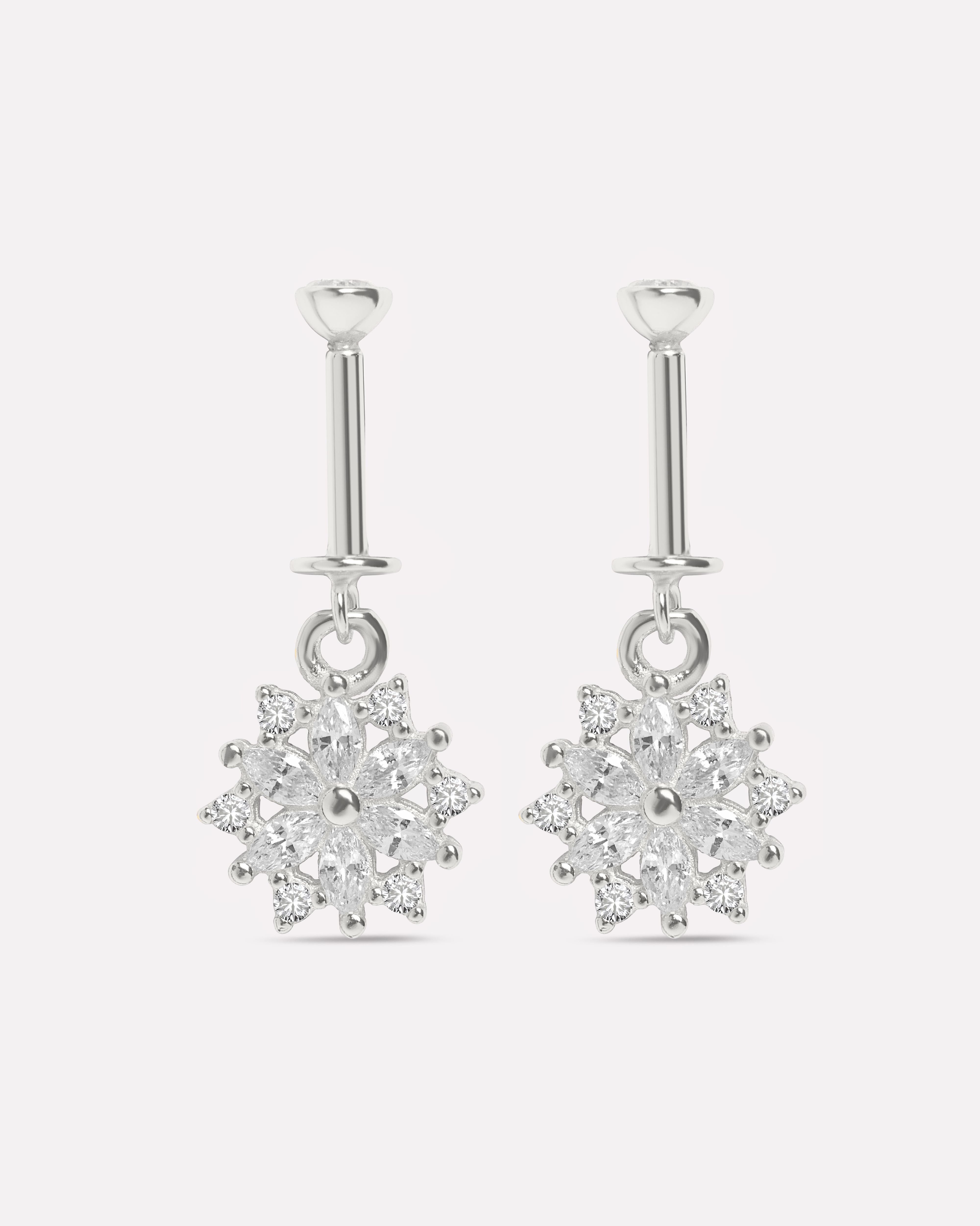 Snow Helix Hanging Earrings