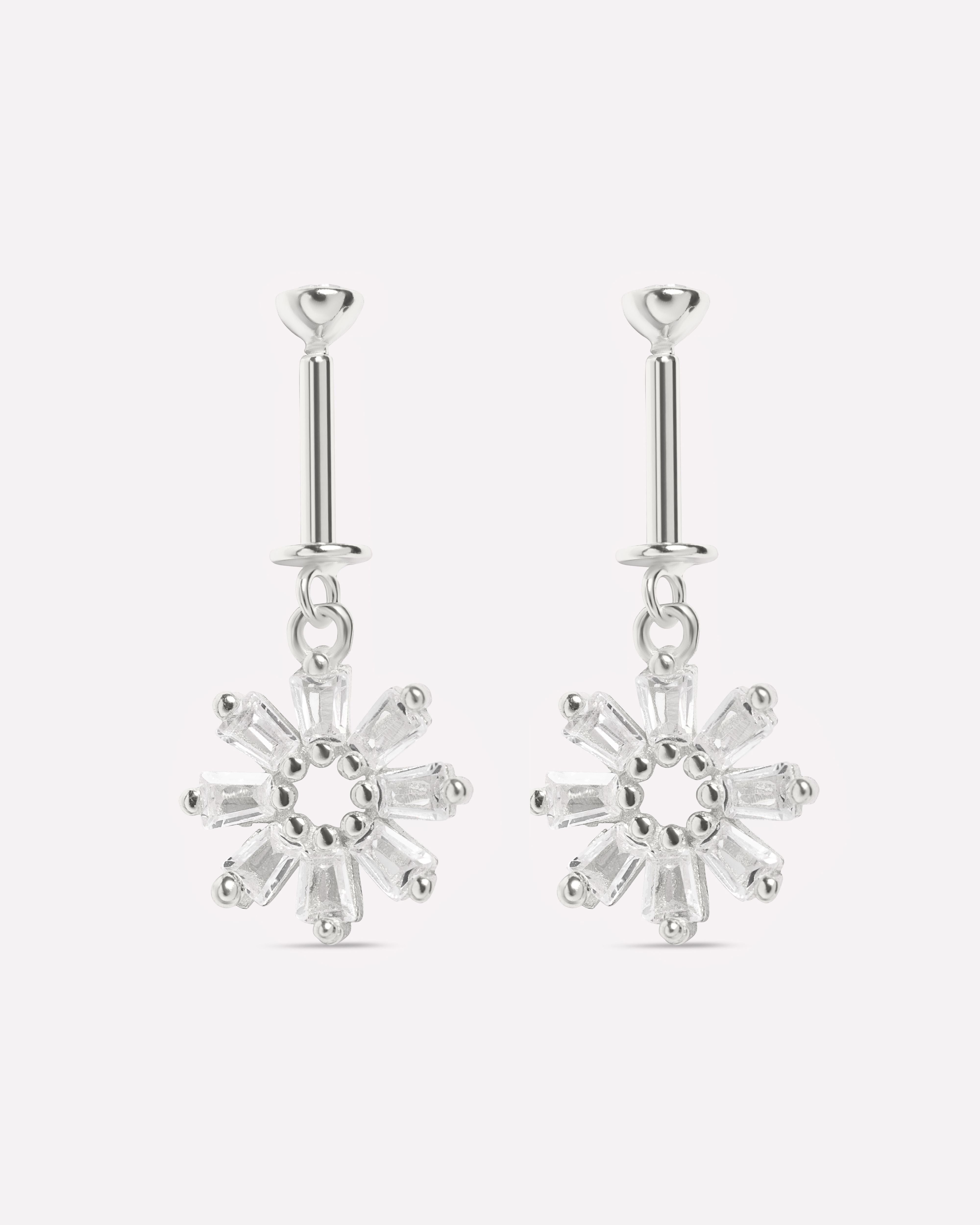 Snowflake Helix Piercings Hanging Earrings