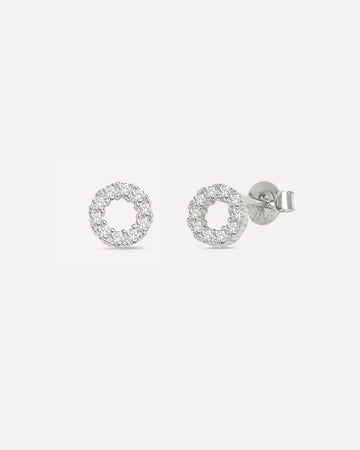 Zircon Circle Hollow Stud Earrings