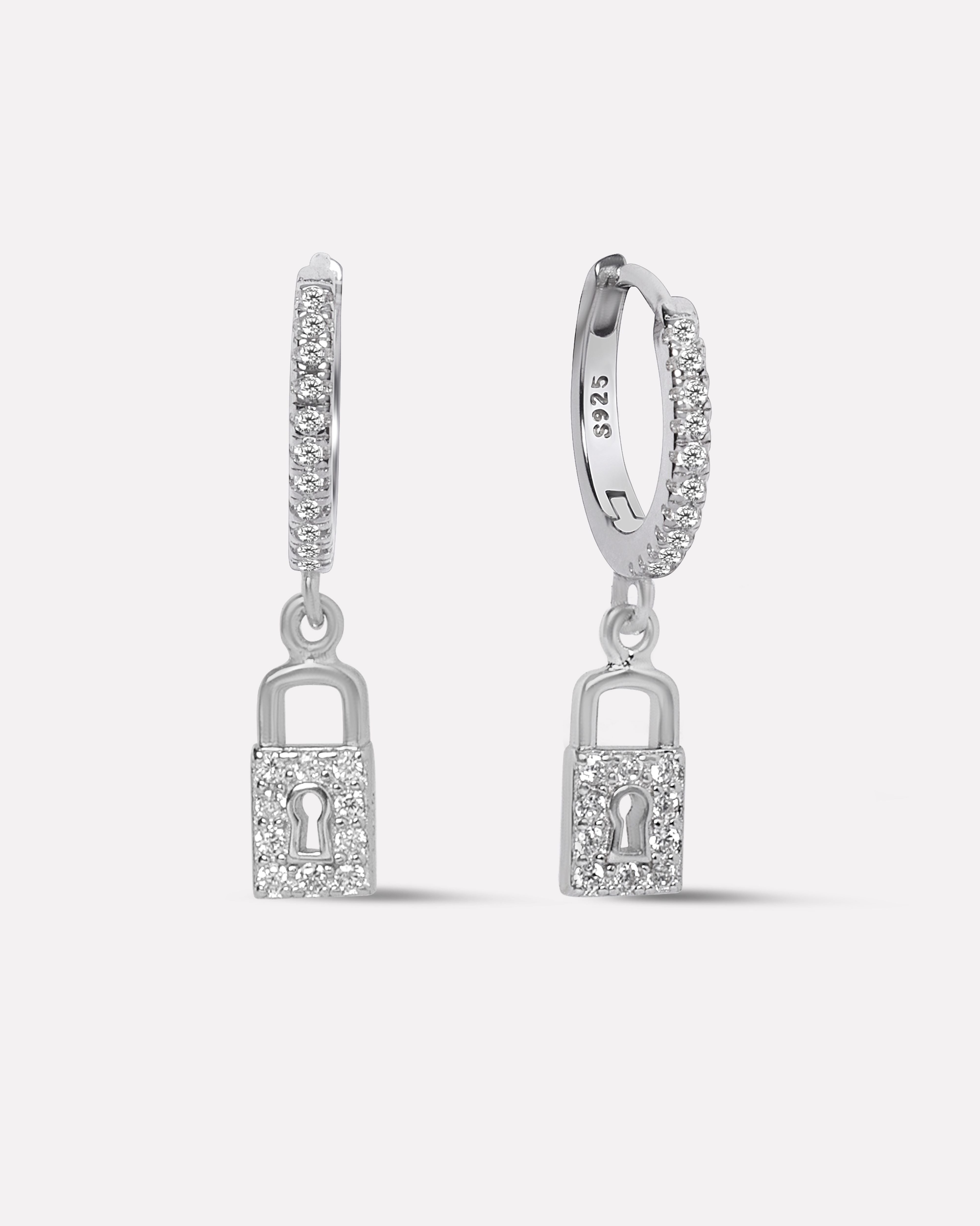 "Key To My Lock "Charm Hoops Earrings