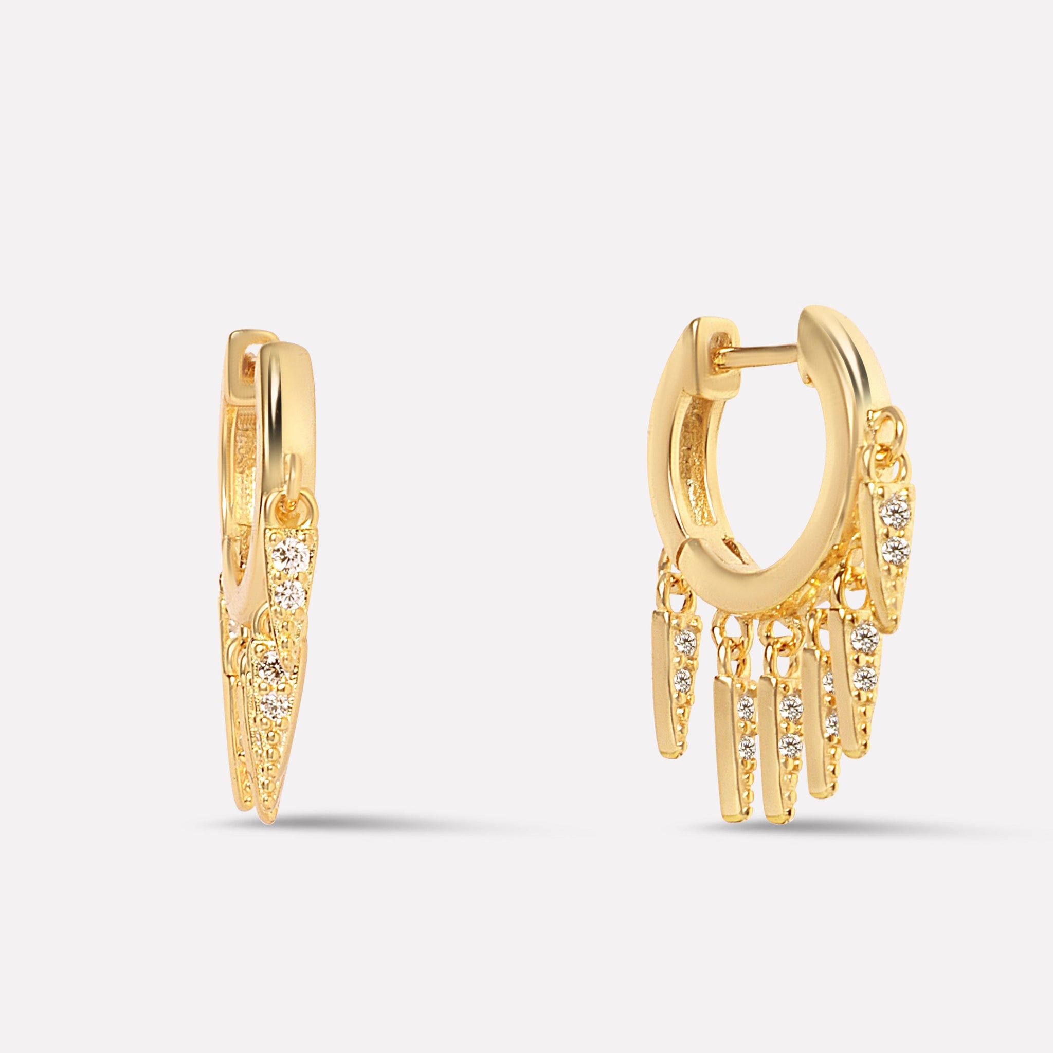 Multi Bar Charm Hoop Earrings