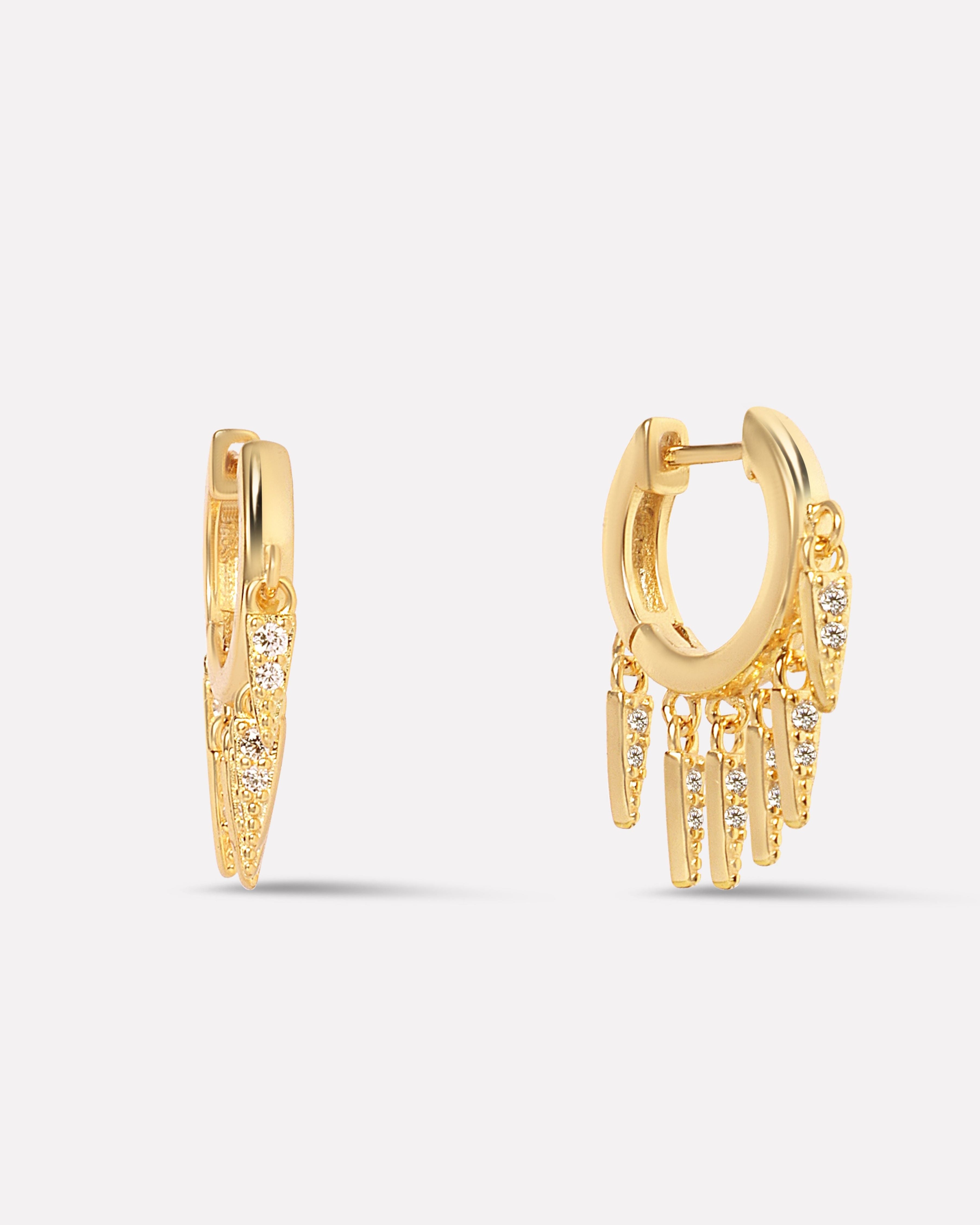 Multi Bar Charm Hoop Earrings