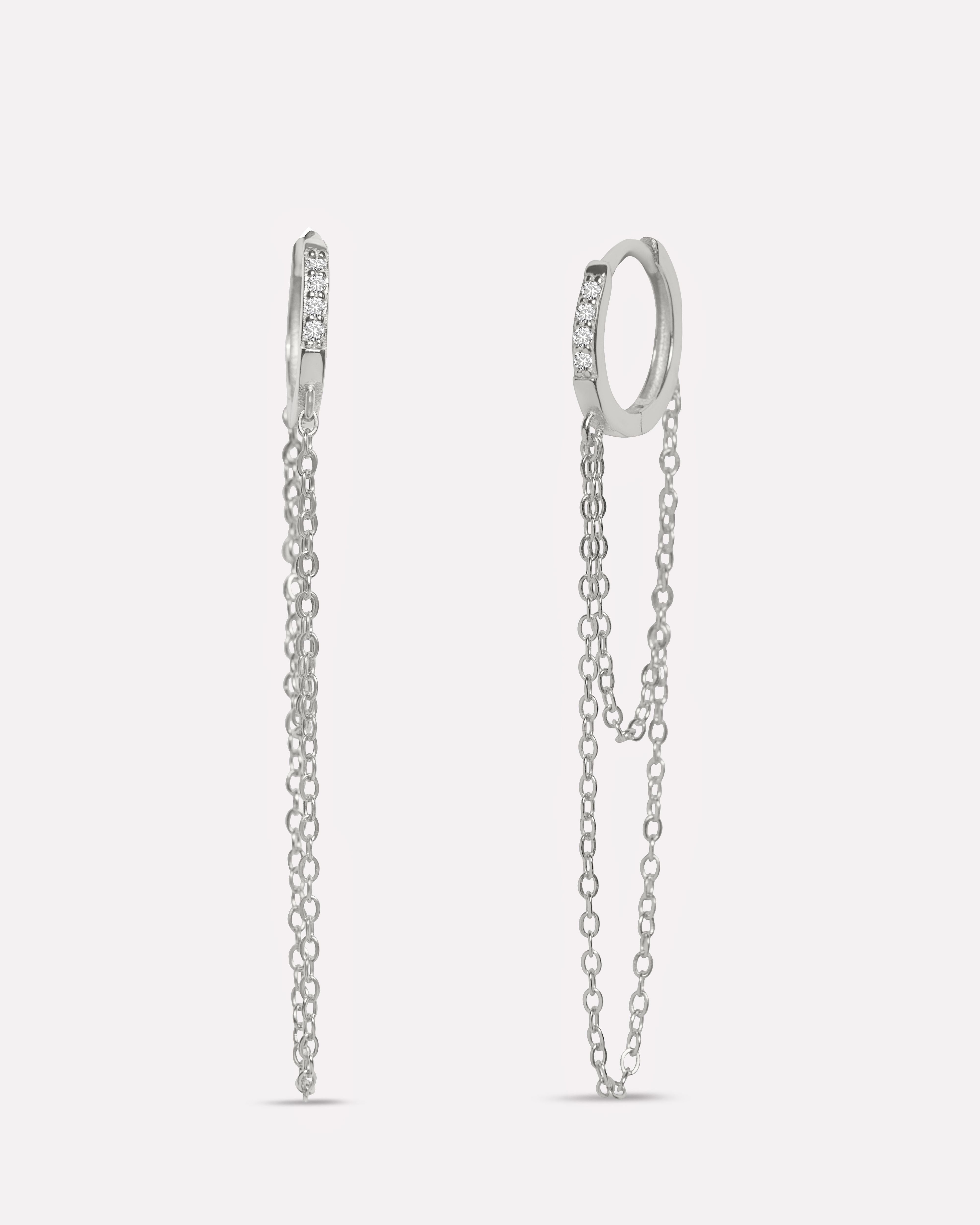 Statement Double Chain Hoop Earrings