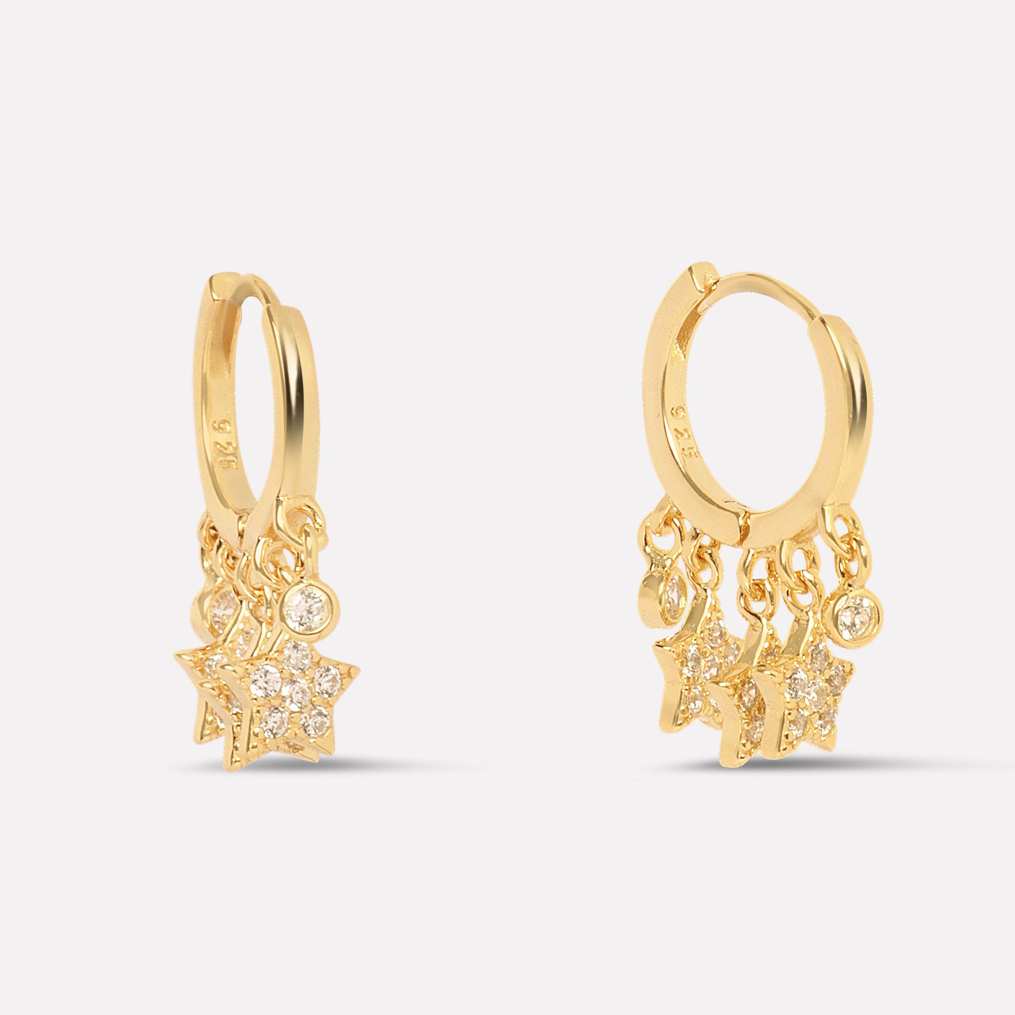 Multi Star Charm Hoop Earrings