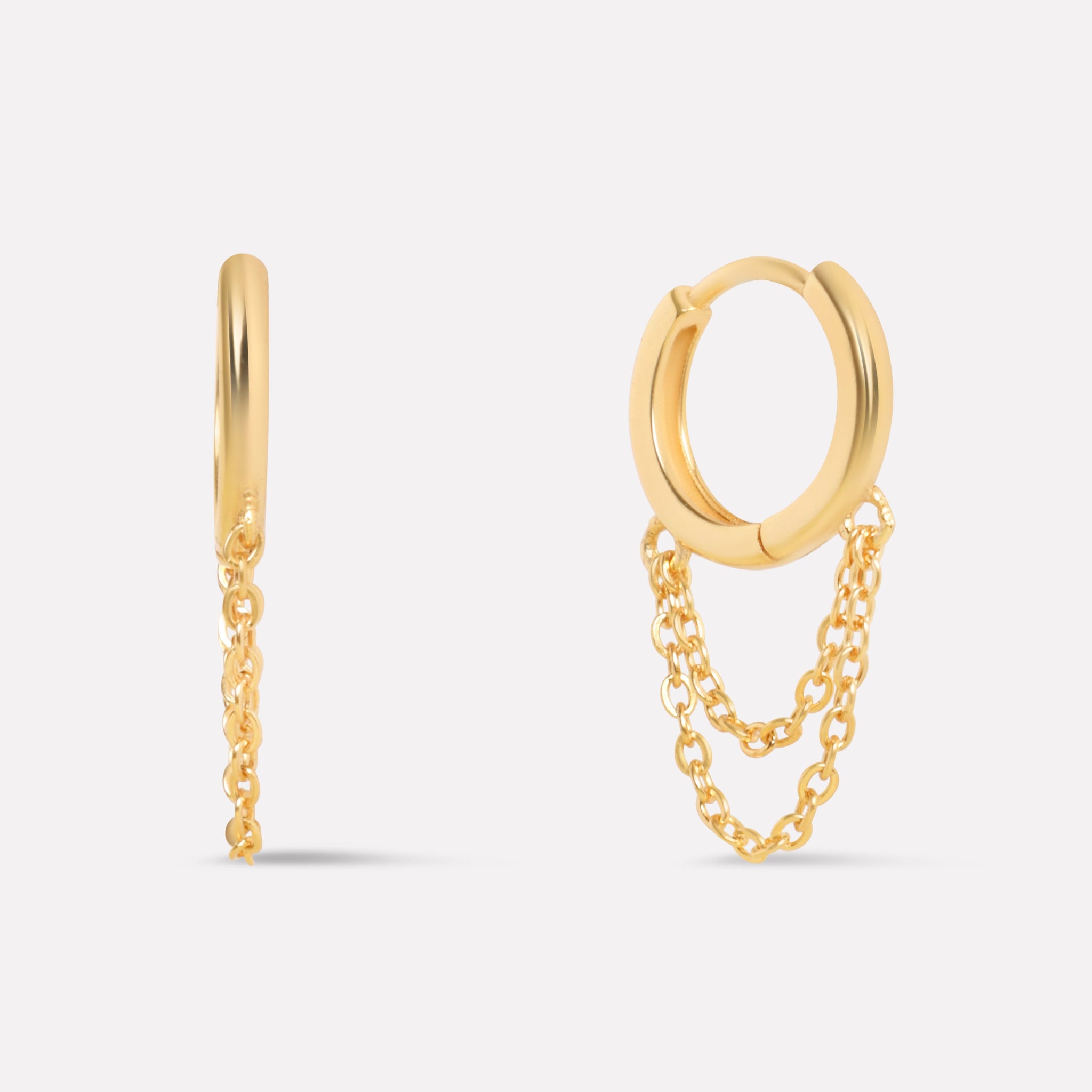 Chain Dangler Hoop Earrings