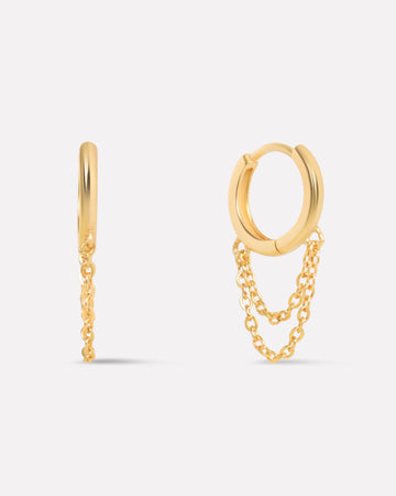 Chain Dangler Hoop Earrings