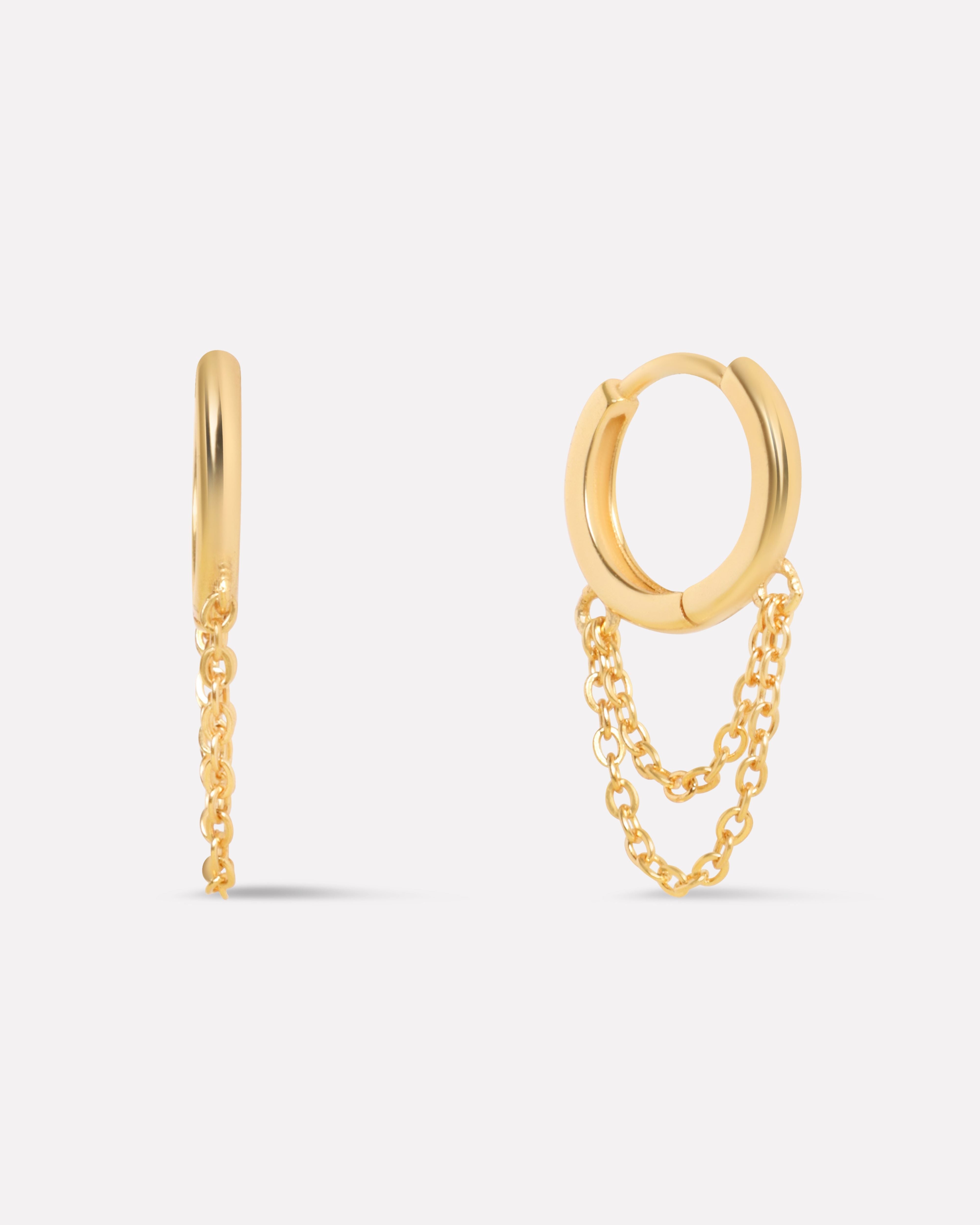 Chain Dangler Hoop Earrings