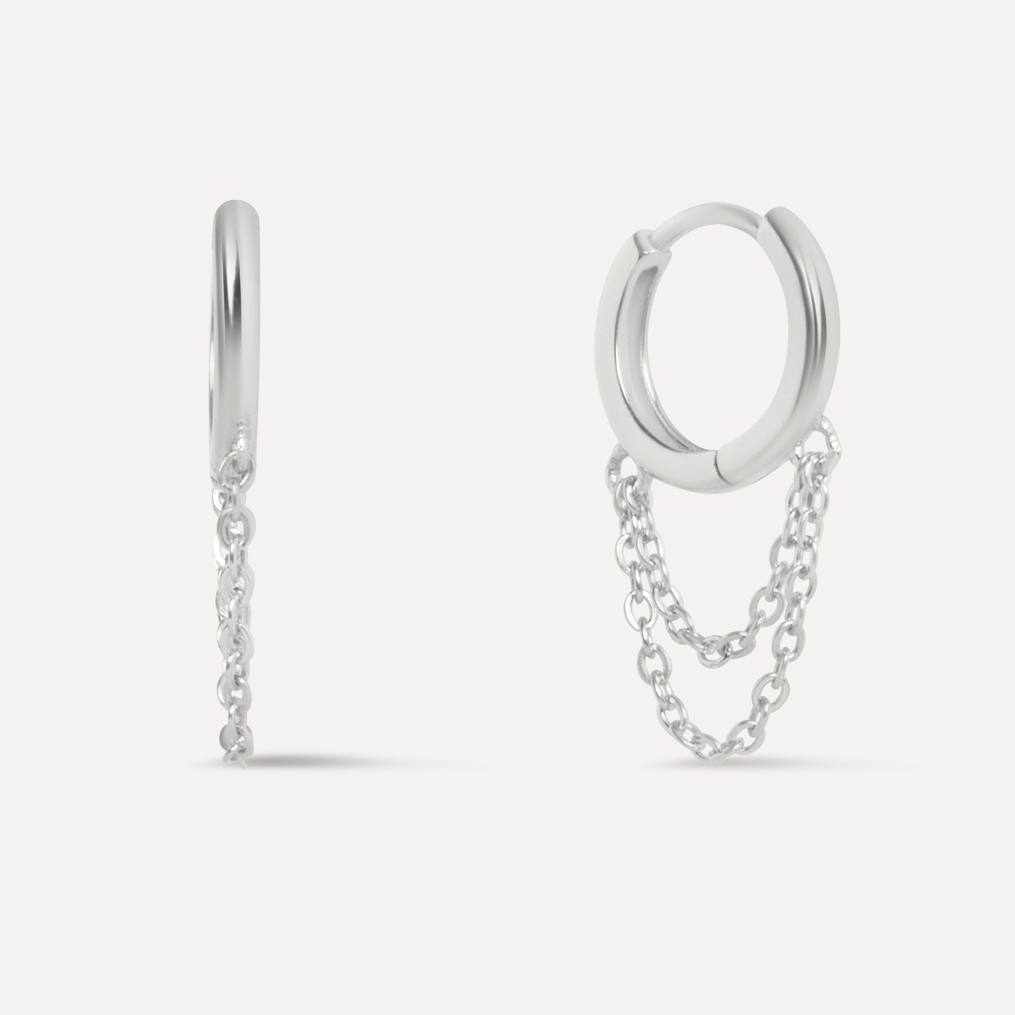 Chain Dangler Hoop Earrings