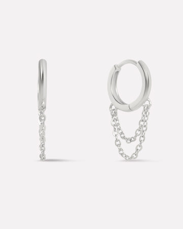 Chain Dangler Hoop Earrings
