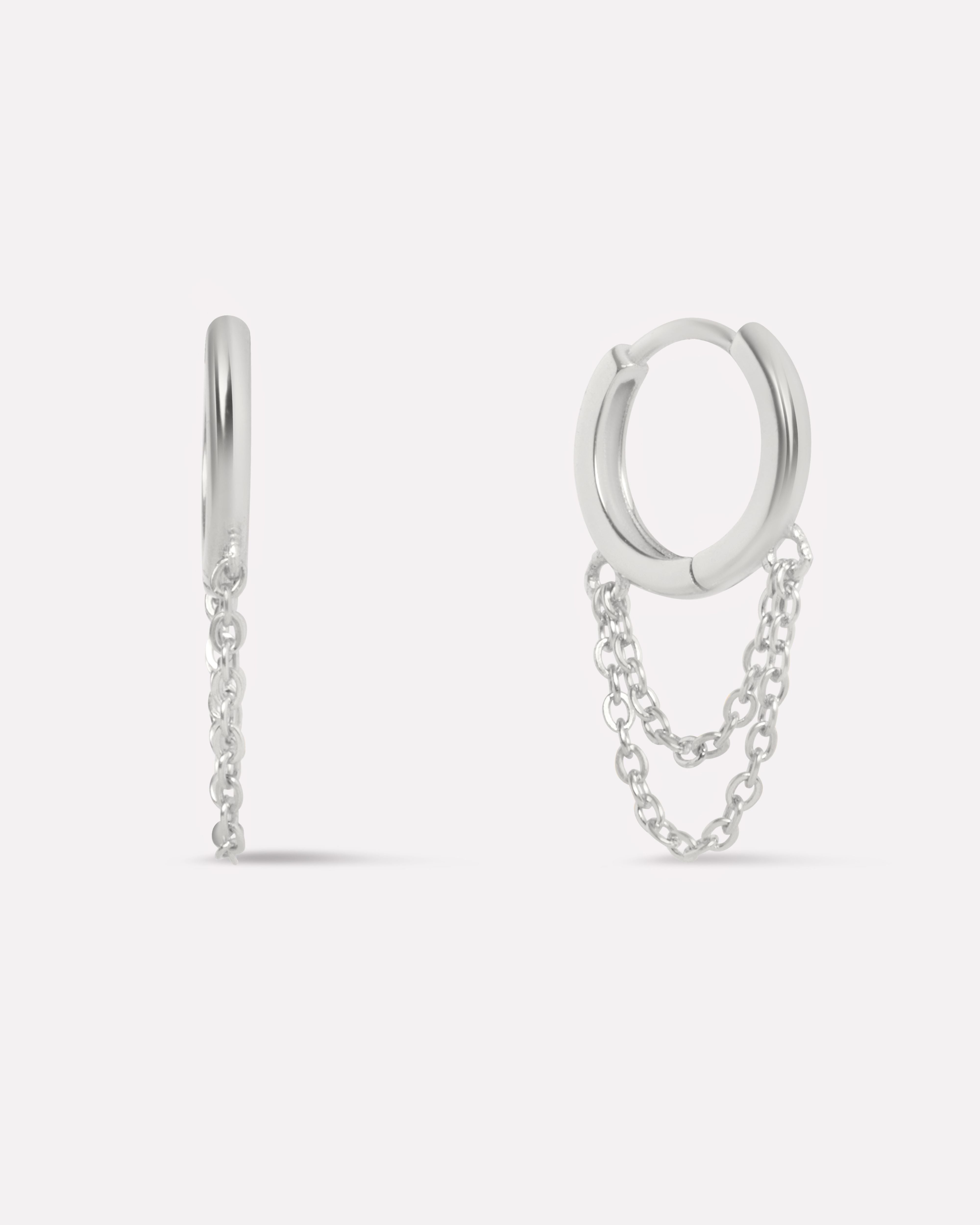 Chain Dangler Hoop Earrings
