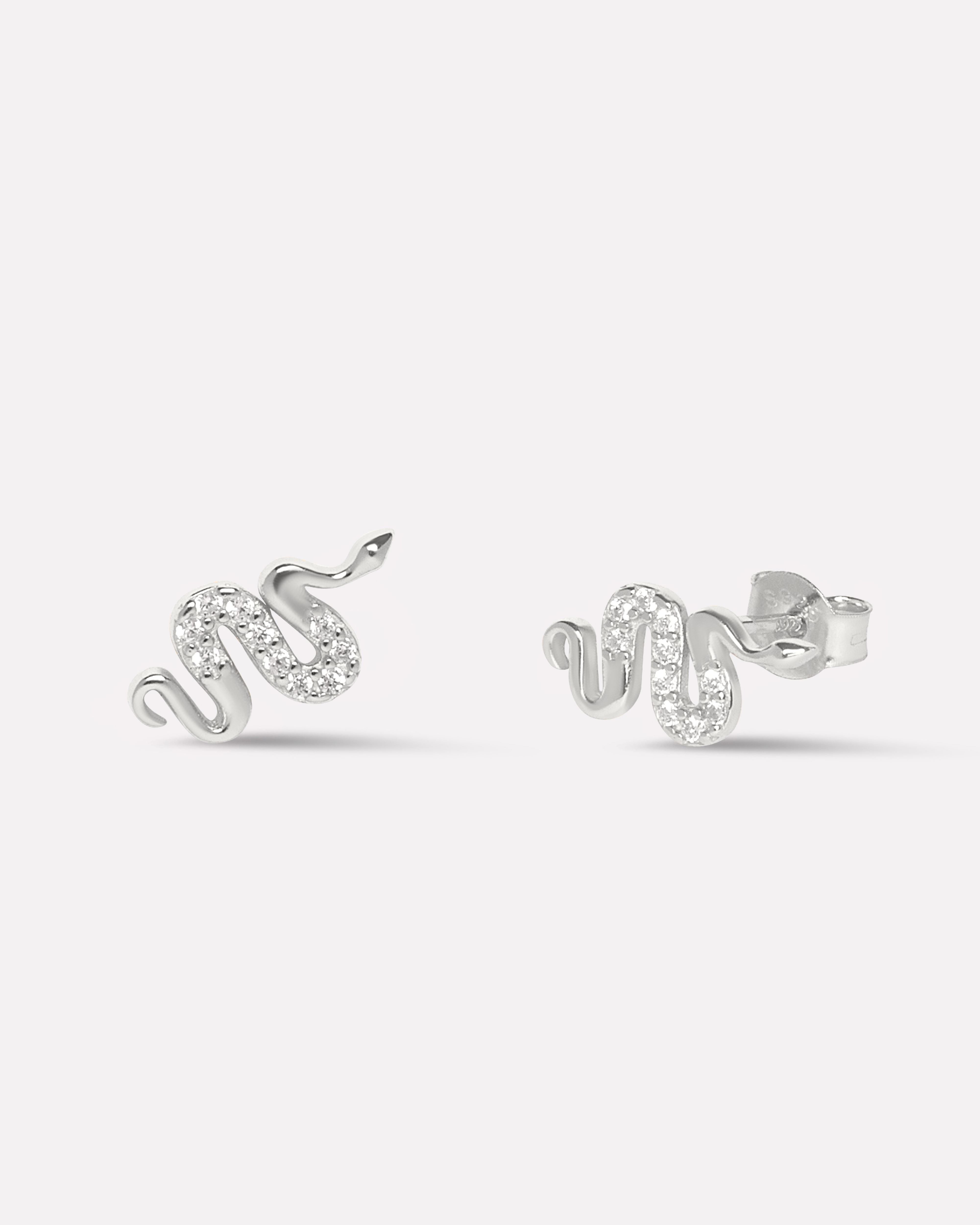 Serpentis-Cubic Zirconia Snake Stud Earrings