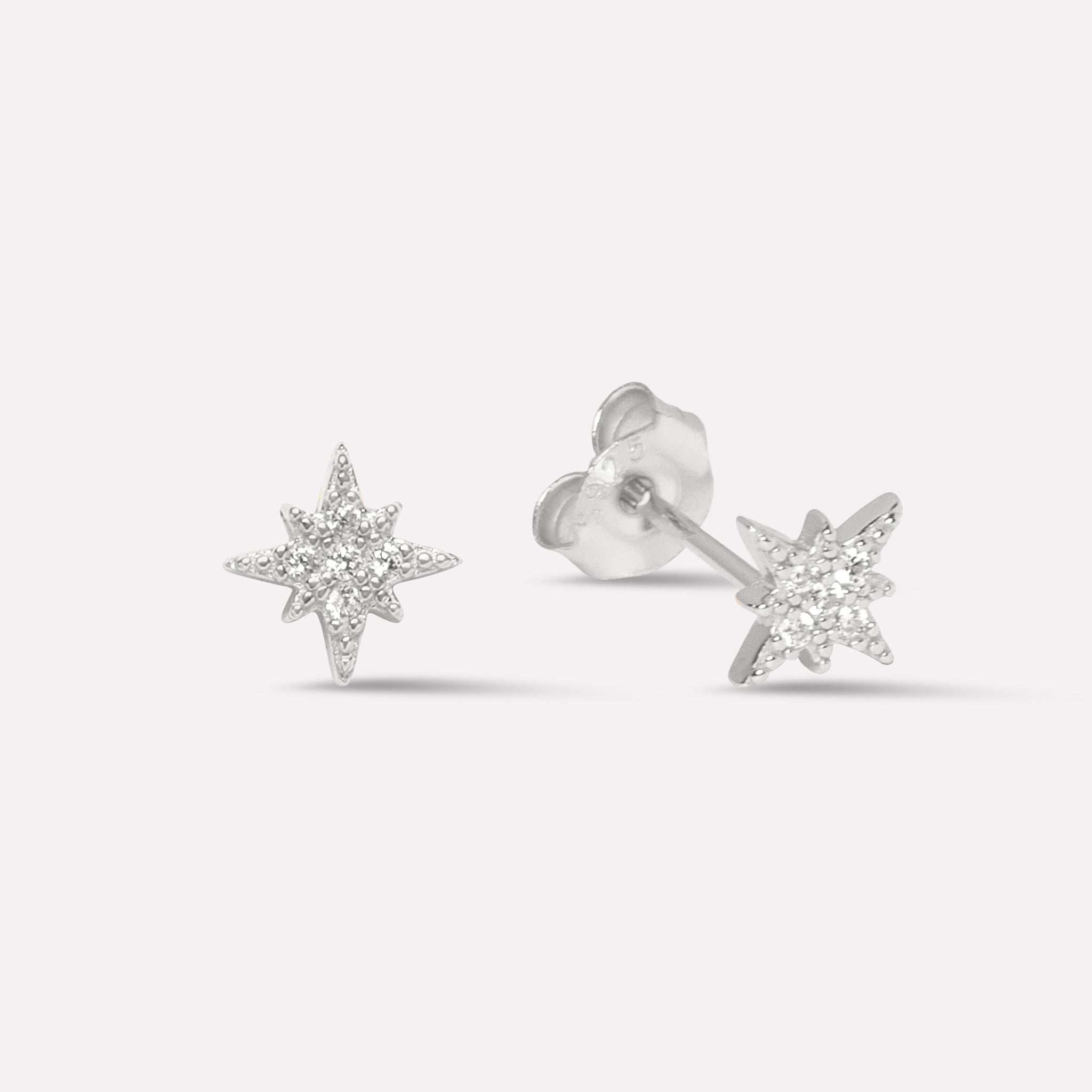 Star With Zircon Studs Earrings